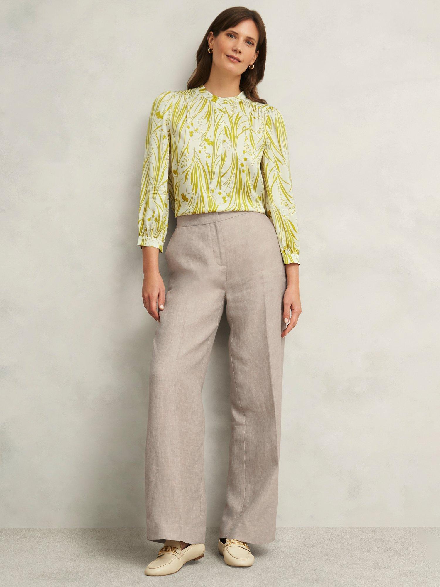Product image 5 of 6, which shows Hobbs Angelique Floral Top, Green Ivory, 12
