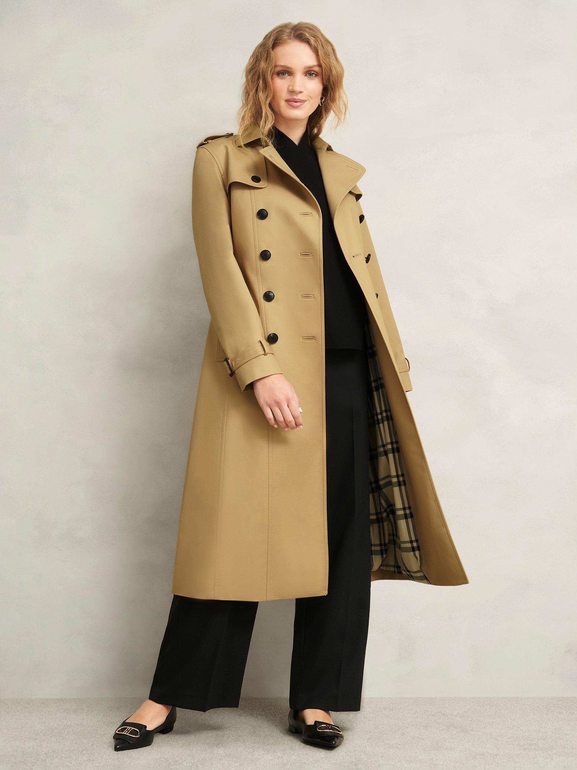Product image 1 of 6, which shows Hobbs Skylar Midi Trench Coat, Tan, 20