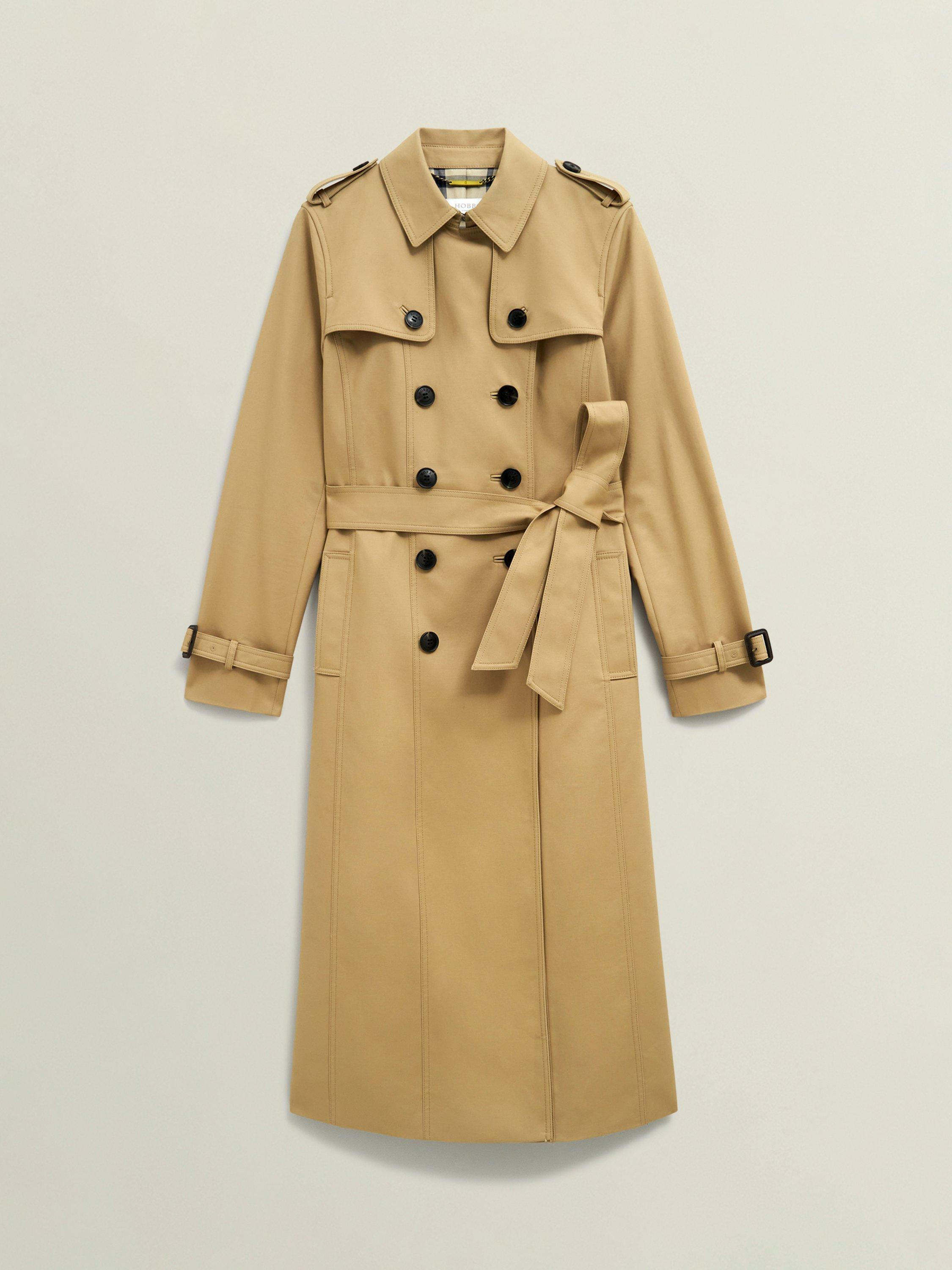 Product image 4 of 6, which shows Hobbs Skylar Midi Trench Coat, Tan, 20