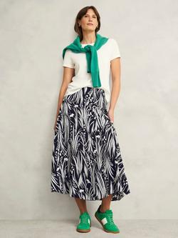 Hobbs Noemi Wildflower Skirt, Navy/Ivory, Navy/Ivory