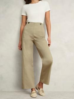 Hobbs Kimmi Cropped Wide Leg Trousers, Neutral, Neutral