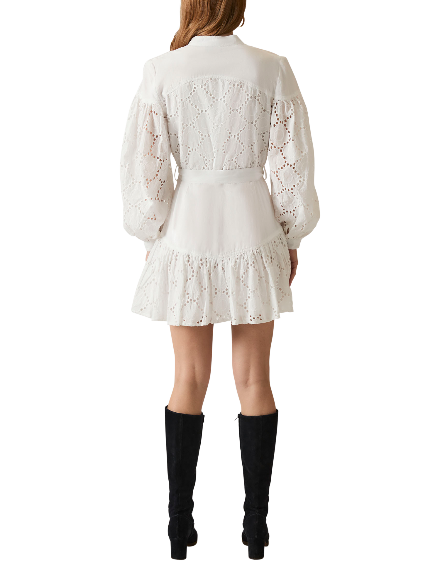 Product image 2 of 7, which shows James Lakeland Broderie Anglaise Embroidered Dress, White, 8