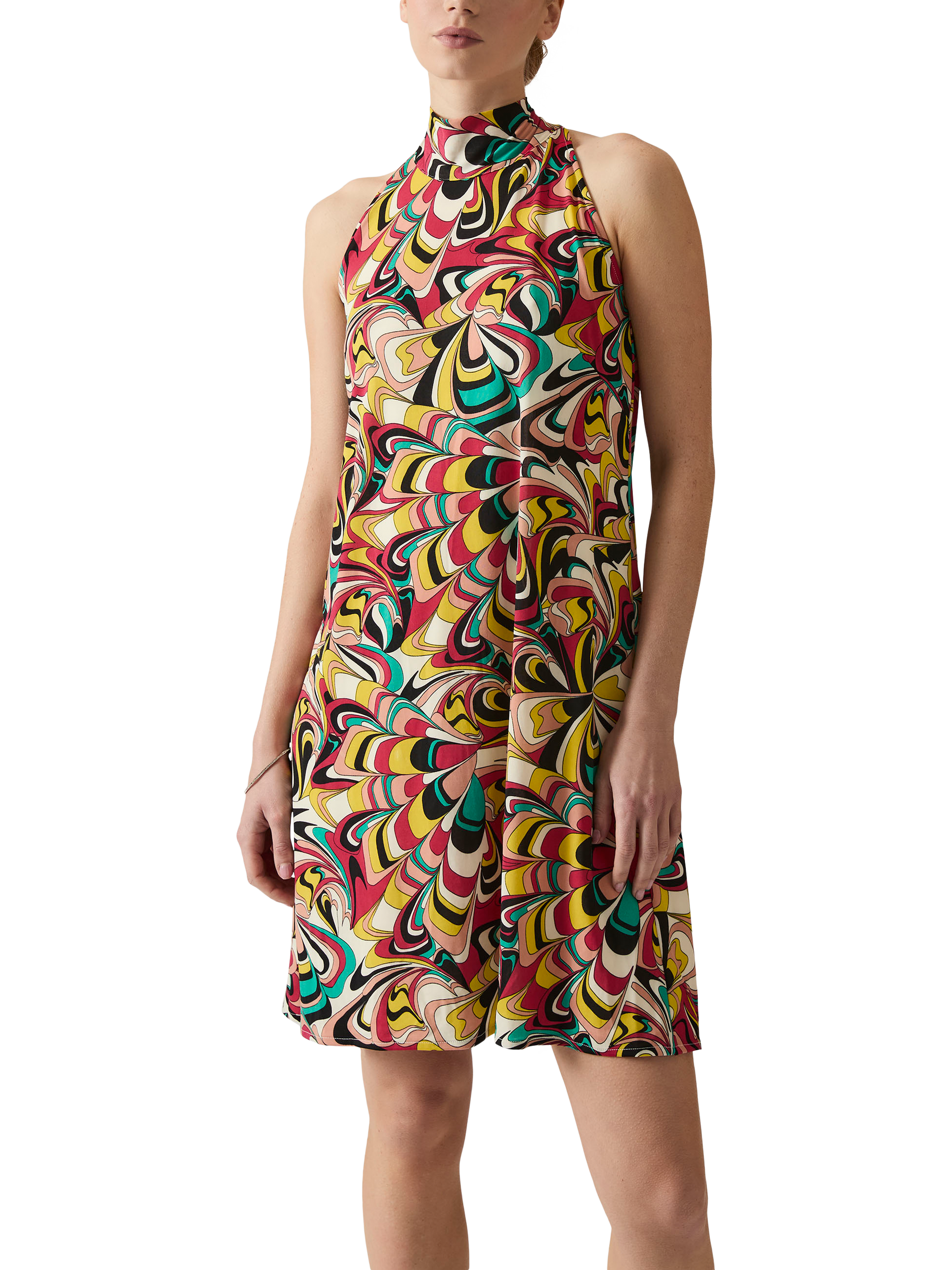 Product image 3 of 7, which shows James Lakeland Geometric Halterneck Dress, Multi, 8