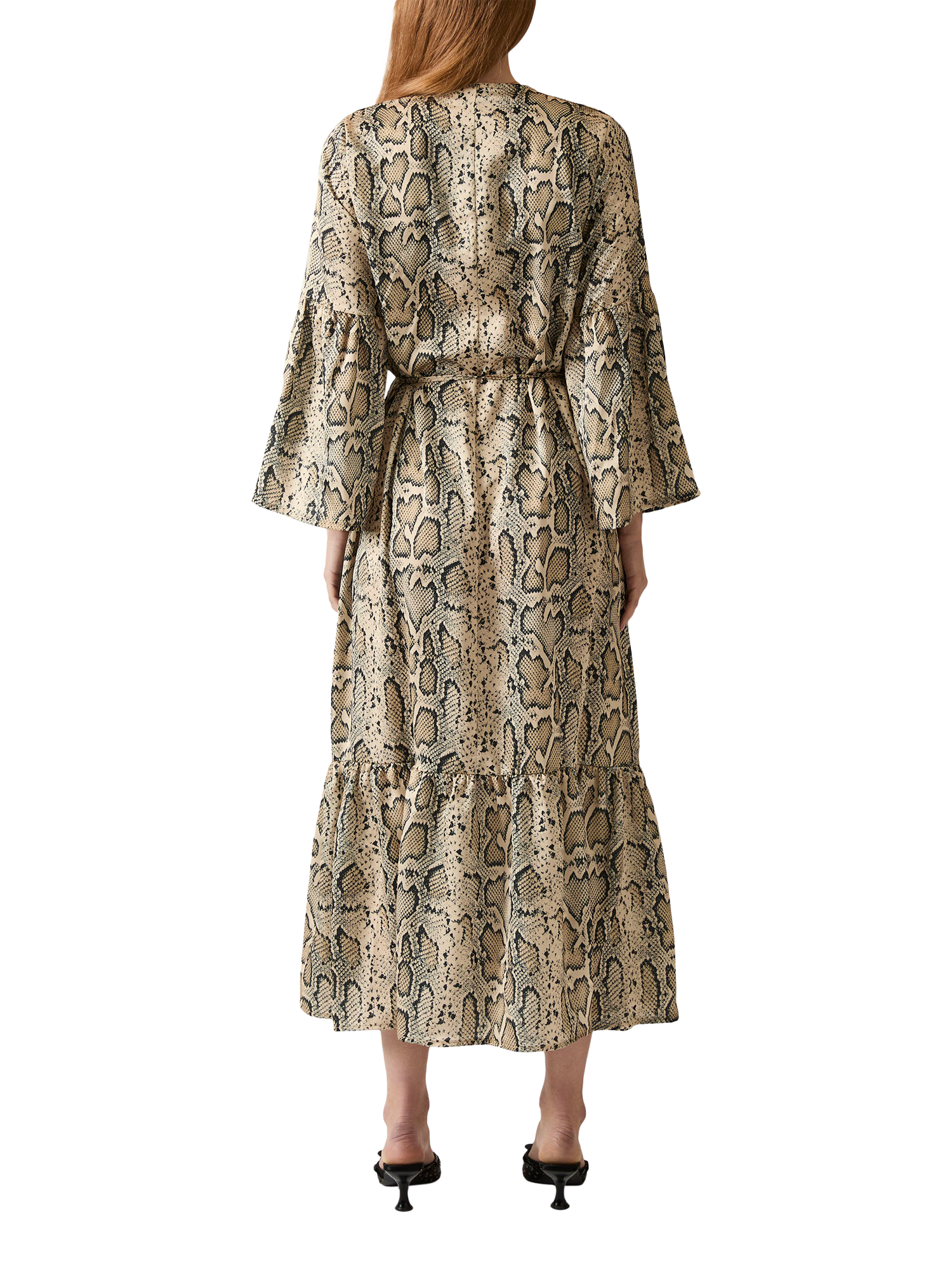 Product image 2 of 6, which shows James Lakeland Snake Print Belted Dress, Brown/Beige, 8