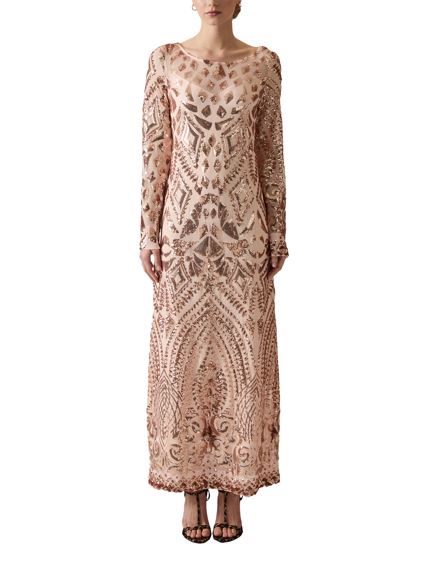Product image 1 of 5, which shows James Lakeland Embellished Maxi Dress, Pink, 8