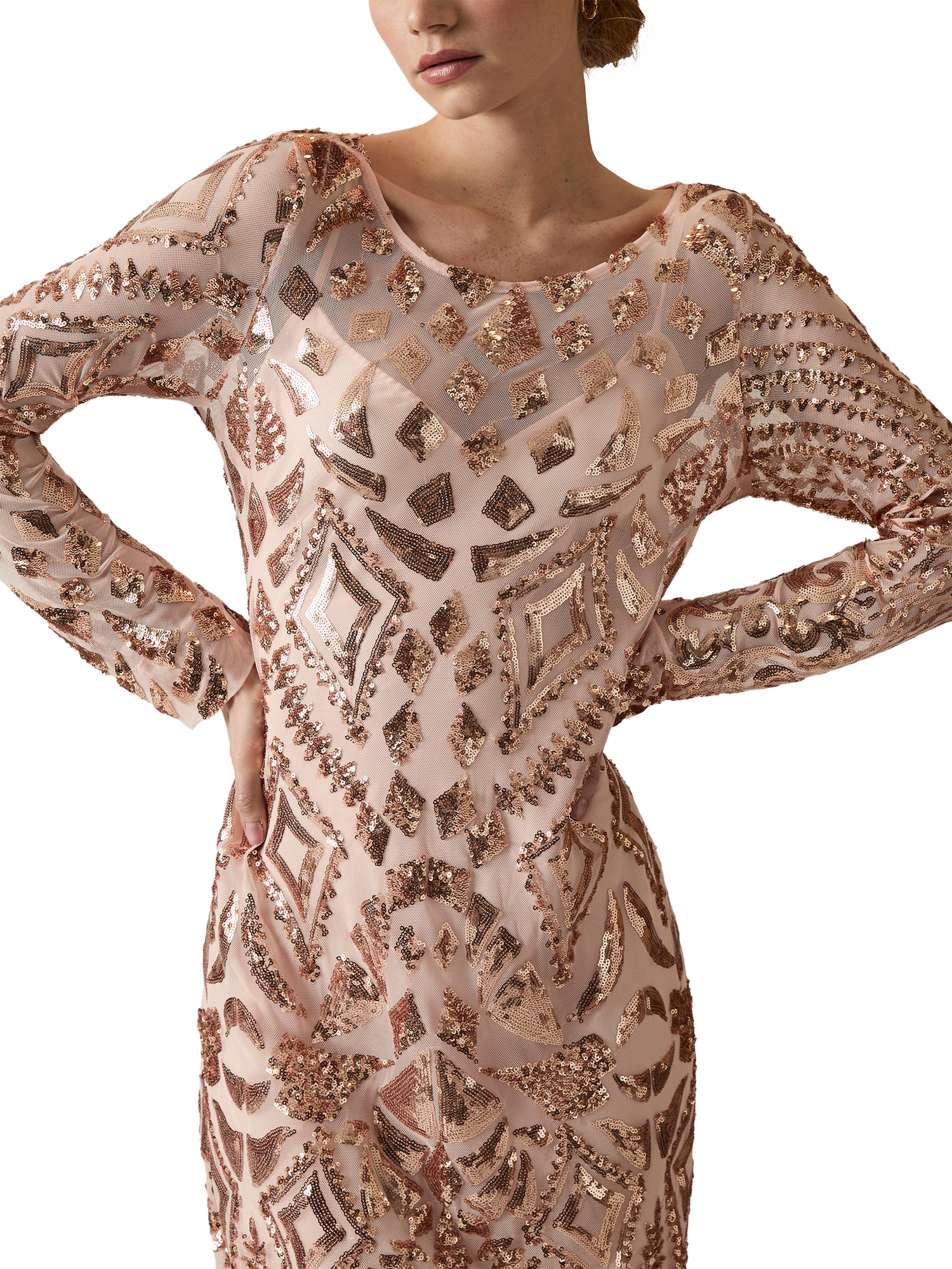 Product image 3 of 5, which shows James Lakeland Embellished Maxi Dress, Pink, 8