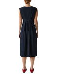 James Lakeland Mother of Pearl Button Sleeveless Dress, Navy