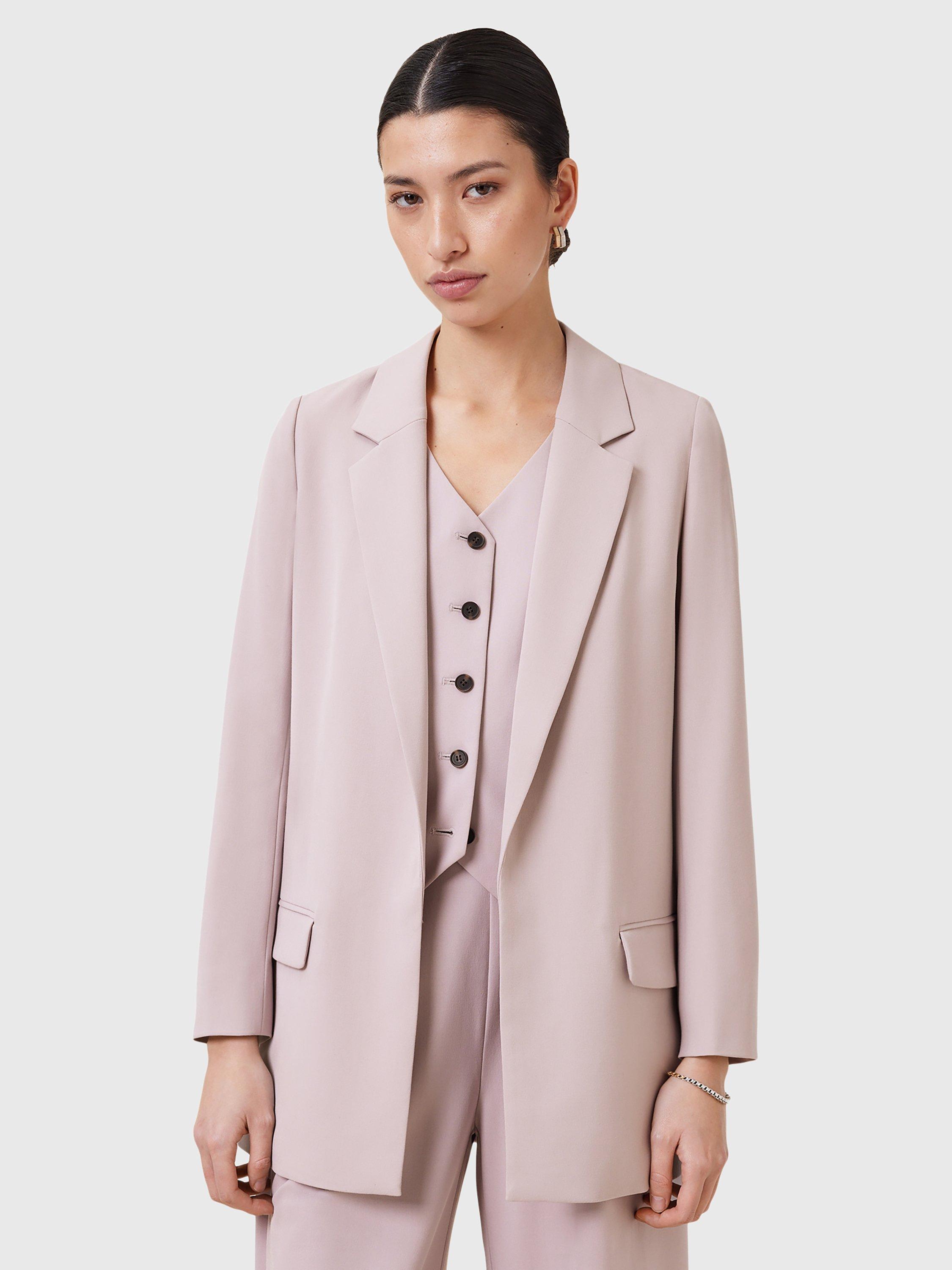 Product image 1 of 7, which shows AllSaints Aleida Tailored Blazer, Pink, 8