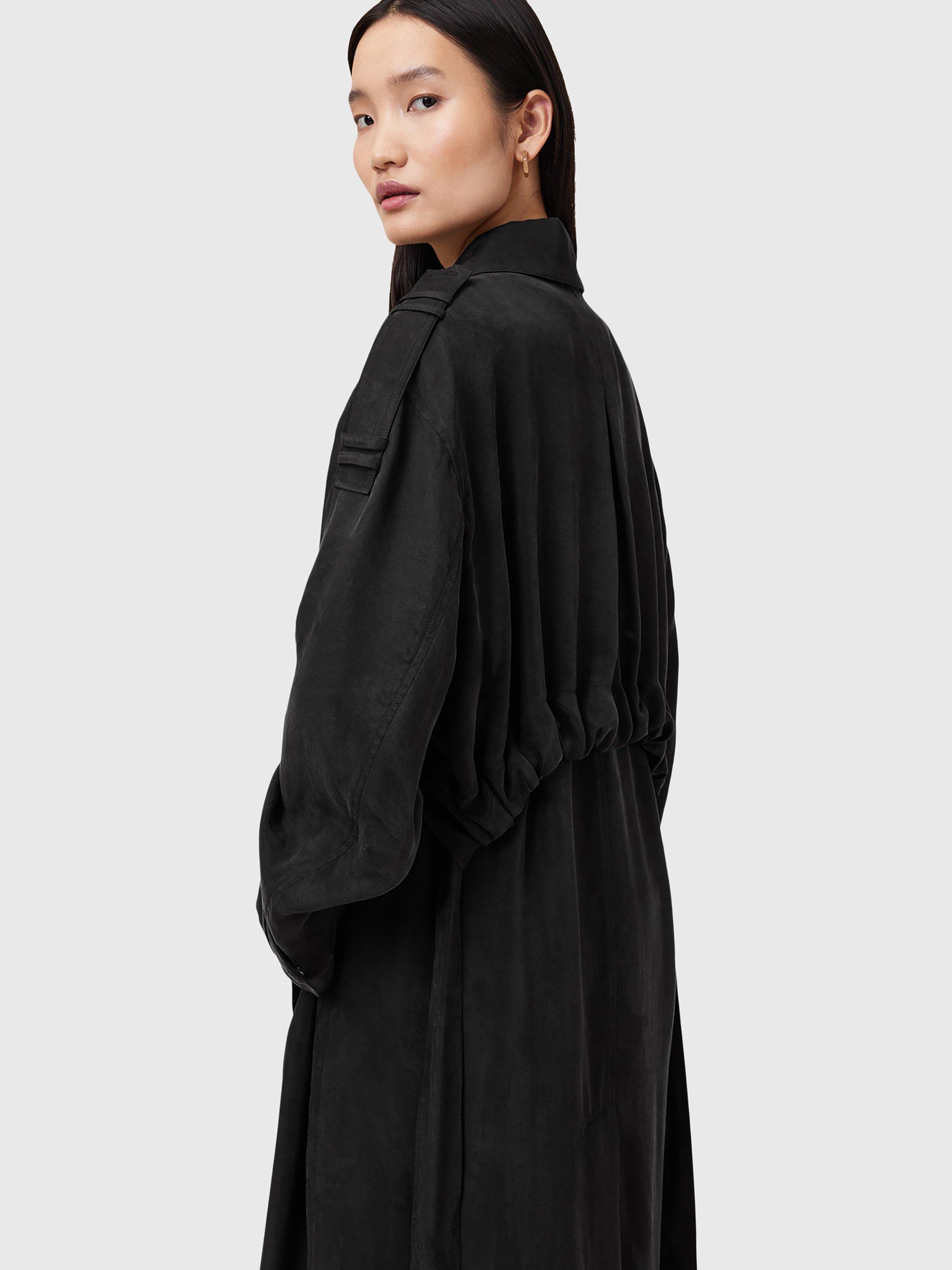 Product image 11 of 11, which shows AllSaints Linnie Belted Trench Coat, Black, L