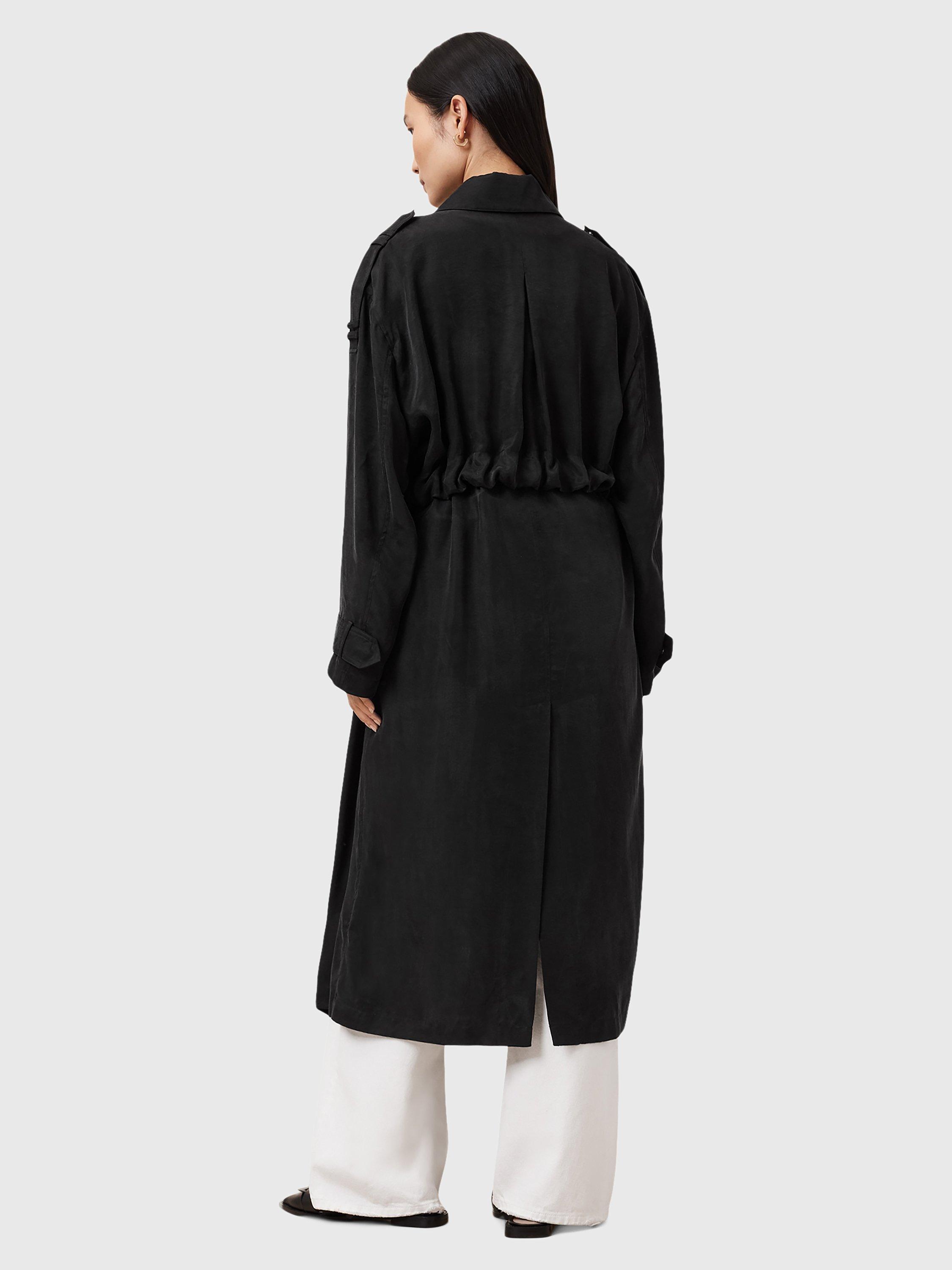 Product image 2 of 11, which shows AllSaints Linnie Belted Trench Coat, Black, L
