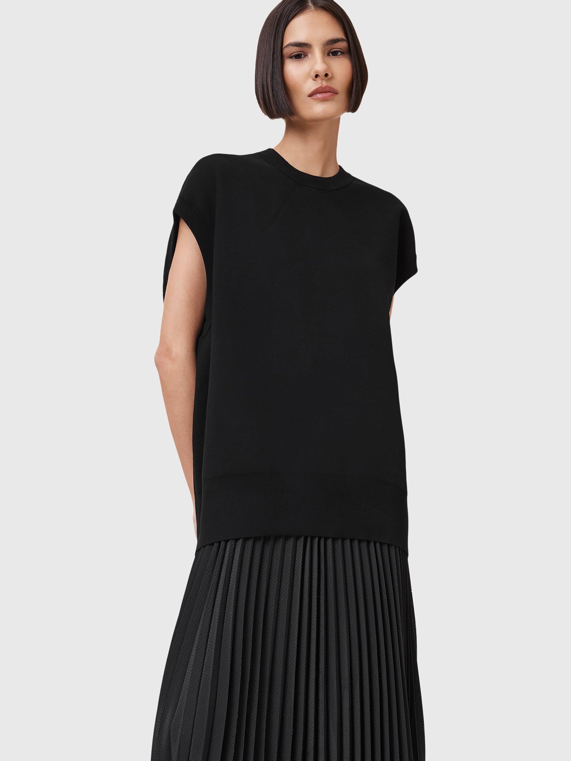 Product image 1 of 10, which shows AllSaints Leia Harley Dress, Black, XS