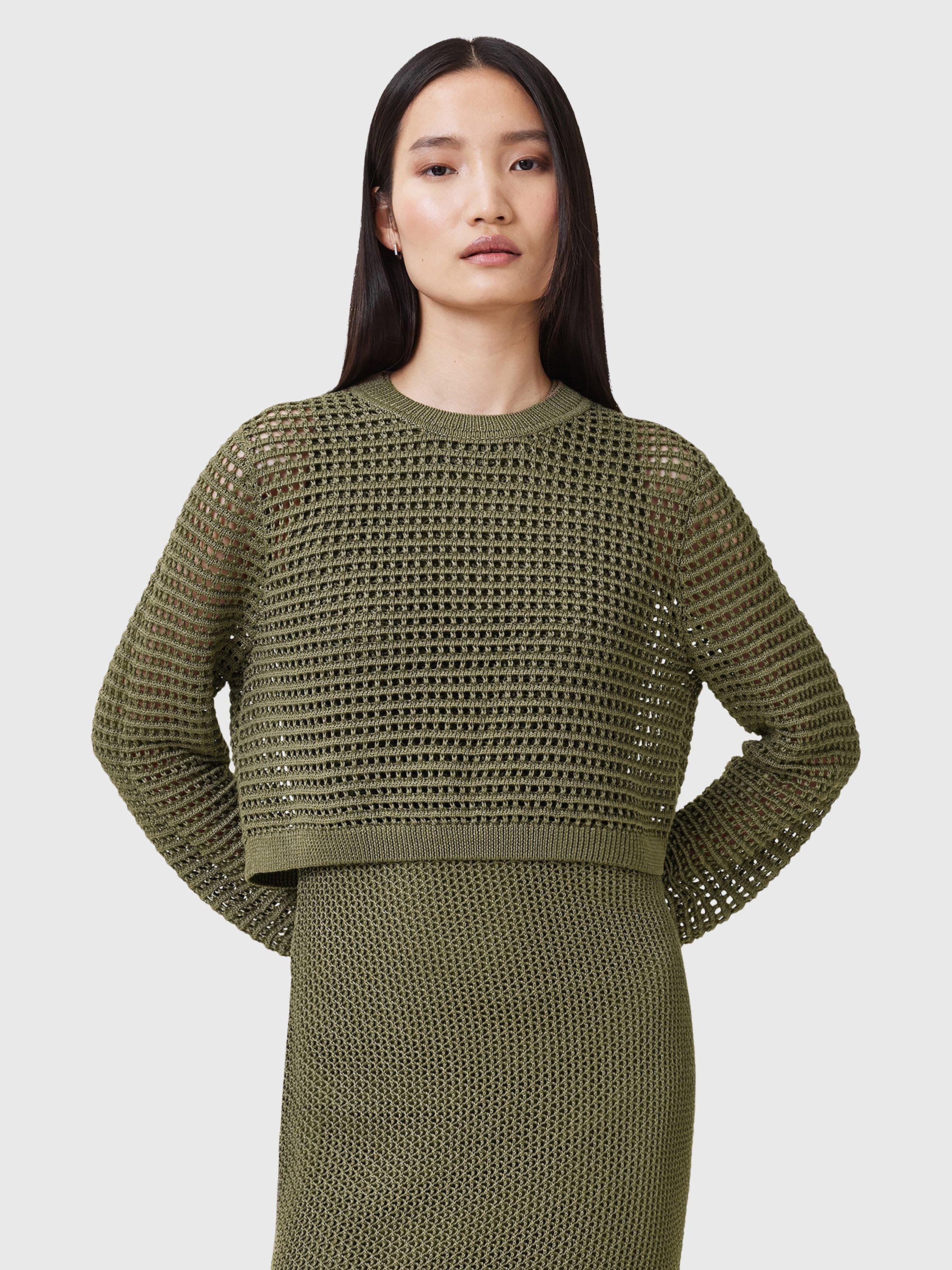 AllSaints Miro Open Work Knit Midi Dress