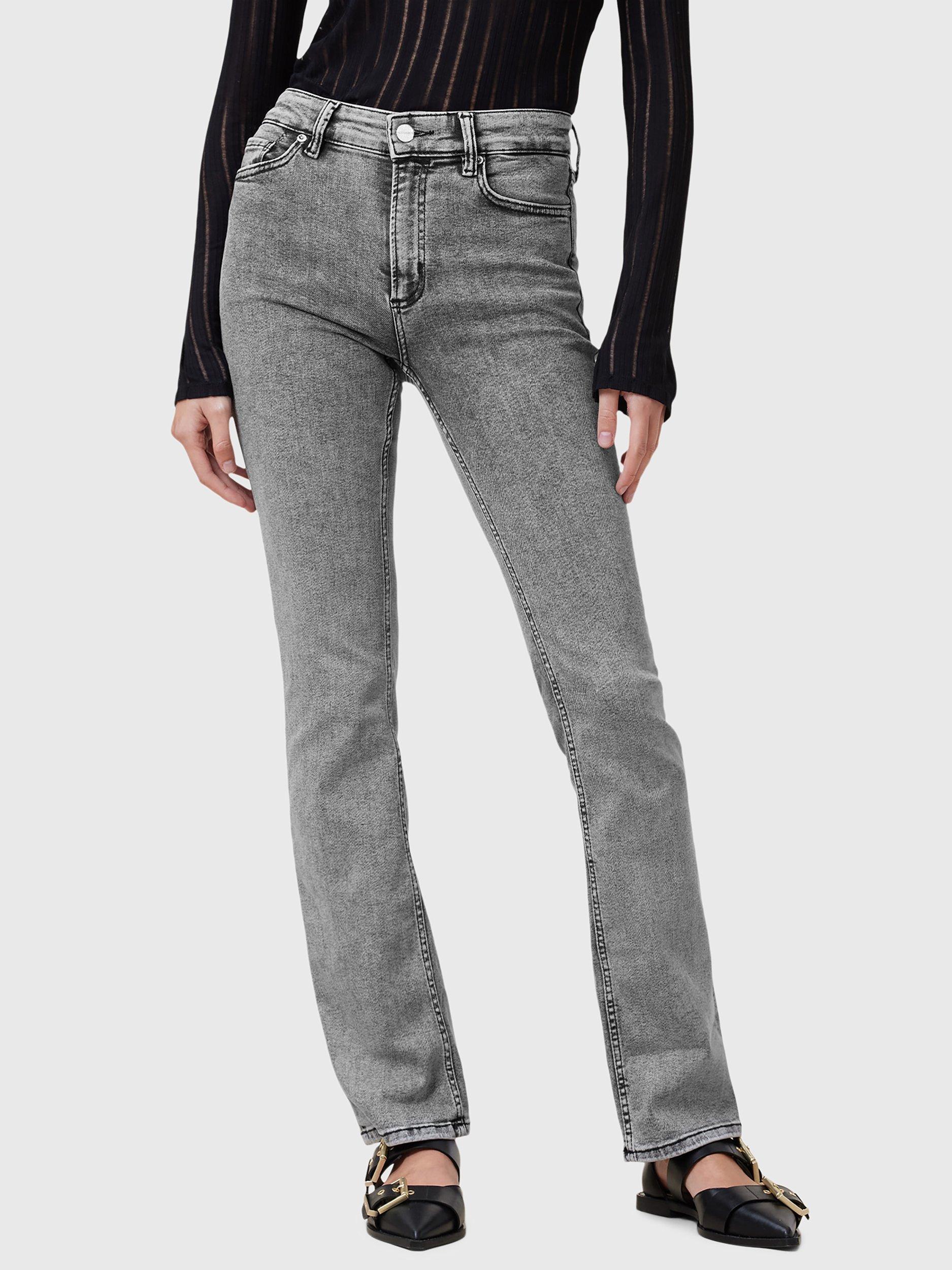 Product image 1 of 8, which shows AllSaints Haldan Slim Fit Bootcut Jeans, Grey Mid, 25