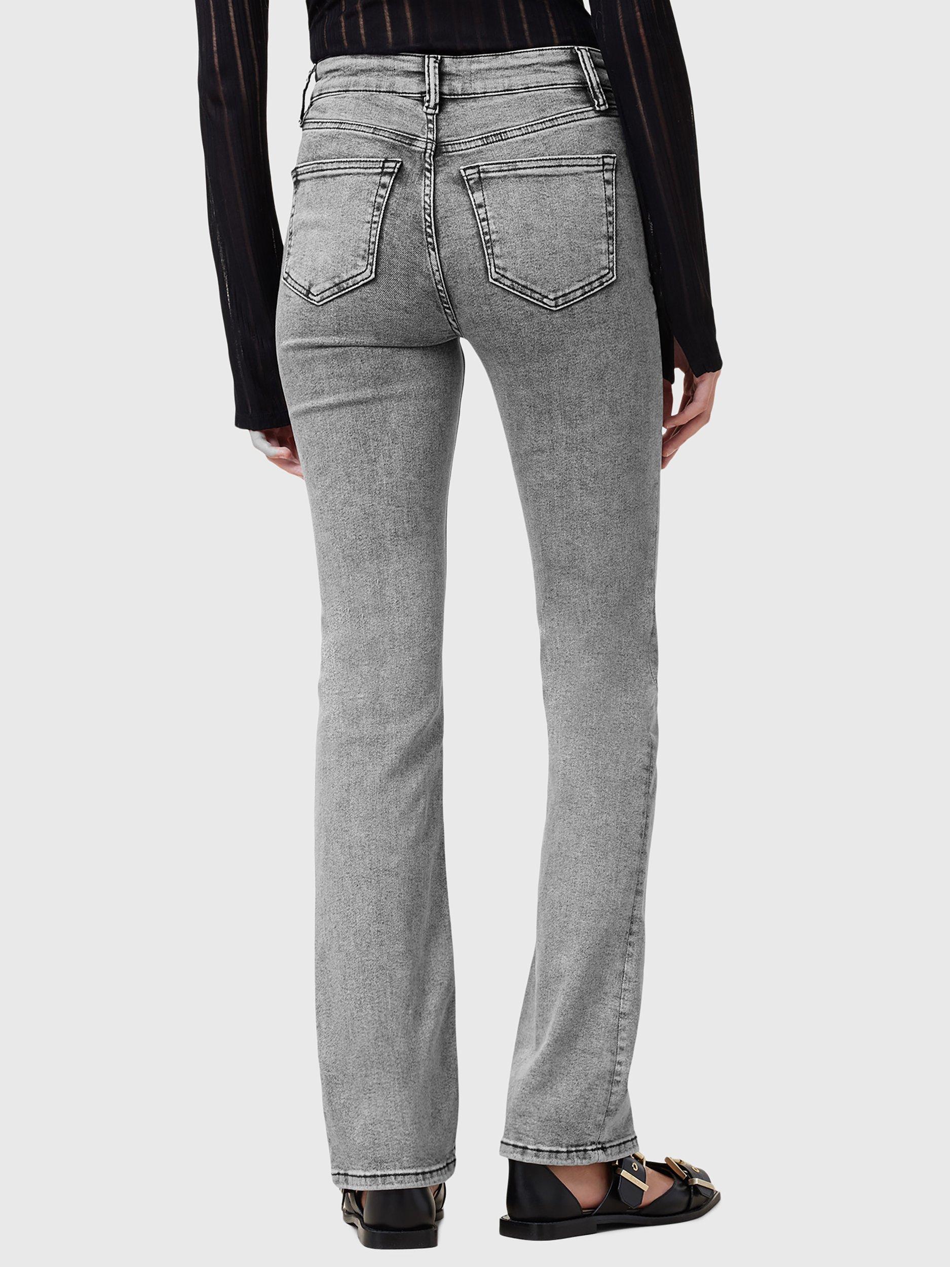 Product image 2 of 8, which shows AllSaints Haldan Slim Fit Bootcut Jeans, Grey Mid, 25