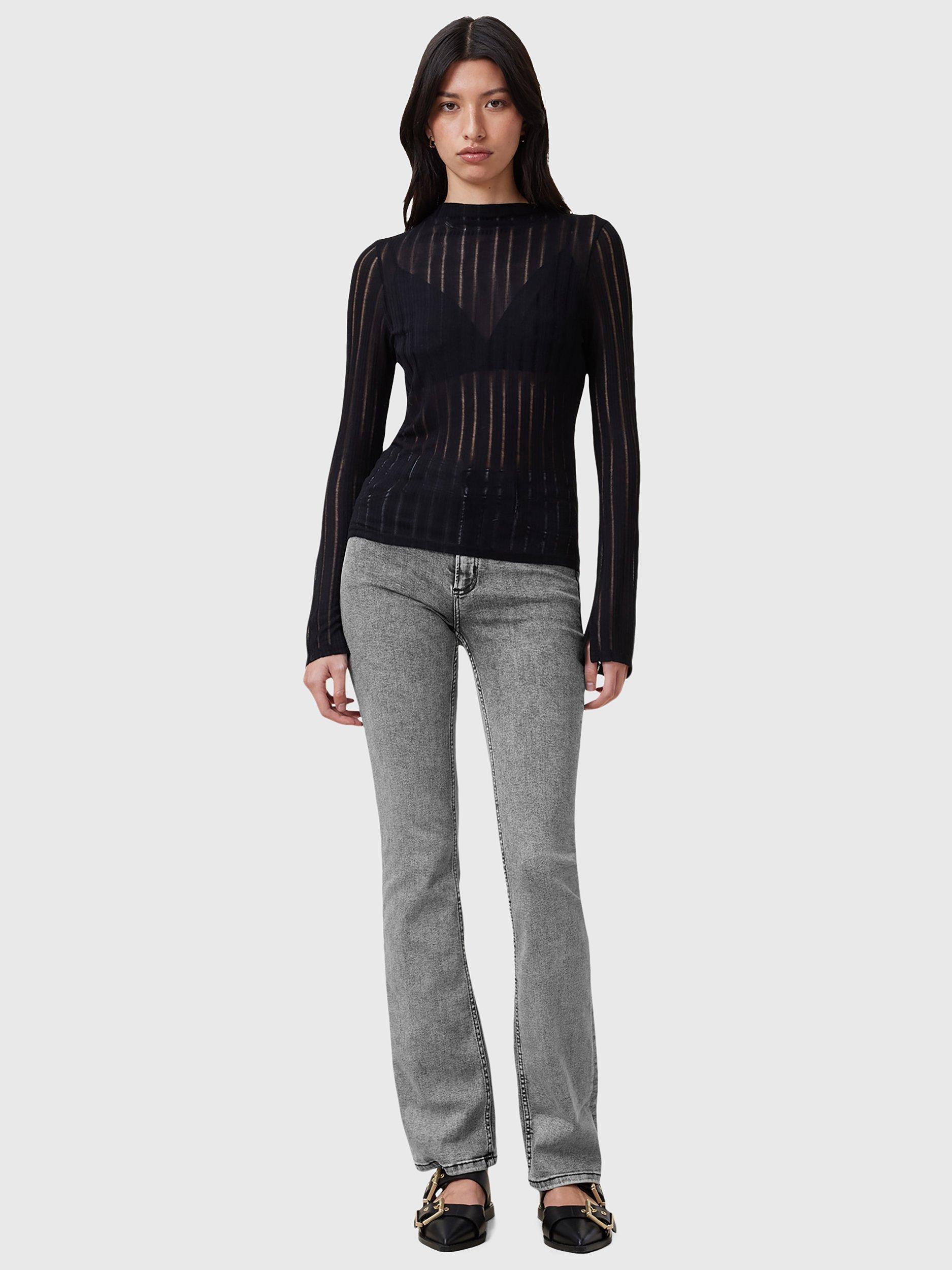 Product image 3 of 8, which shows AllSaints Haldan Slim Fit Bootcut Jeans, Grey Mid, 25