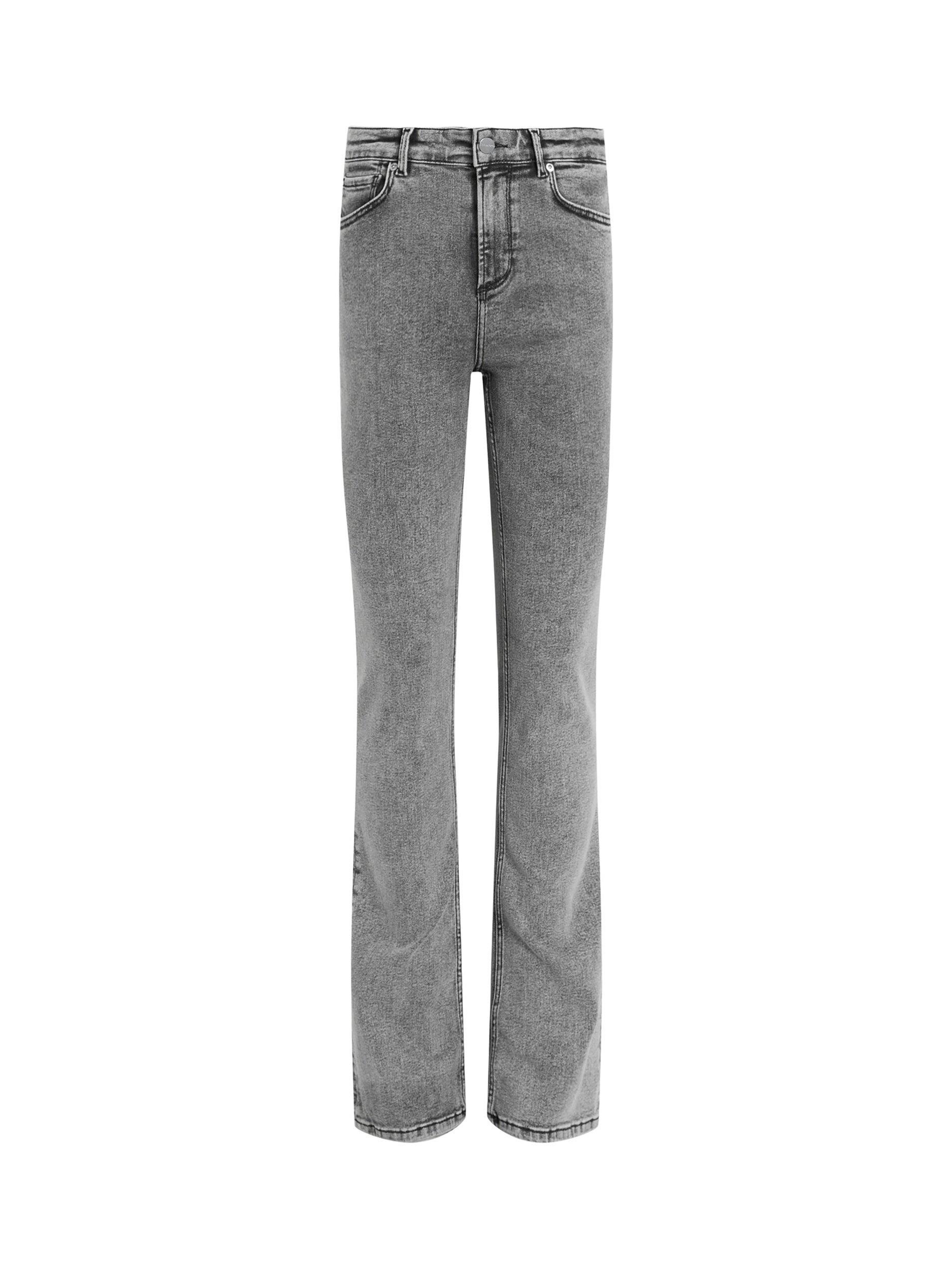 Product image 4 of 8, which shows AllSaints Haldan Slim Fit Bootcut Jeans, Grey Mid, 25