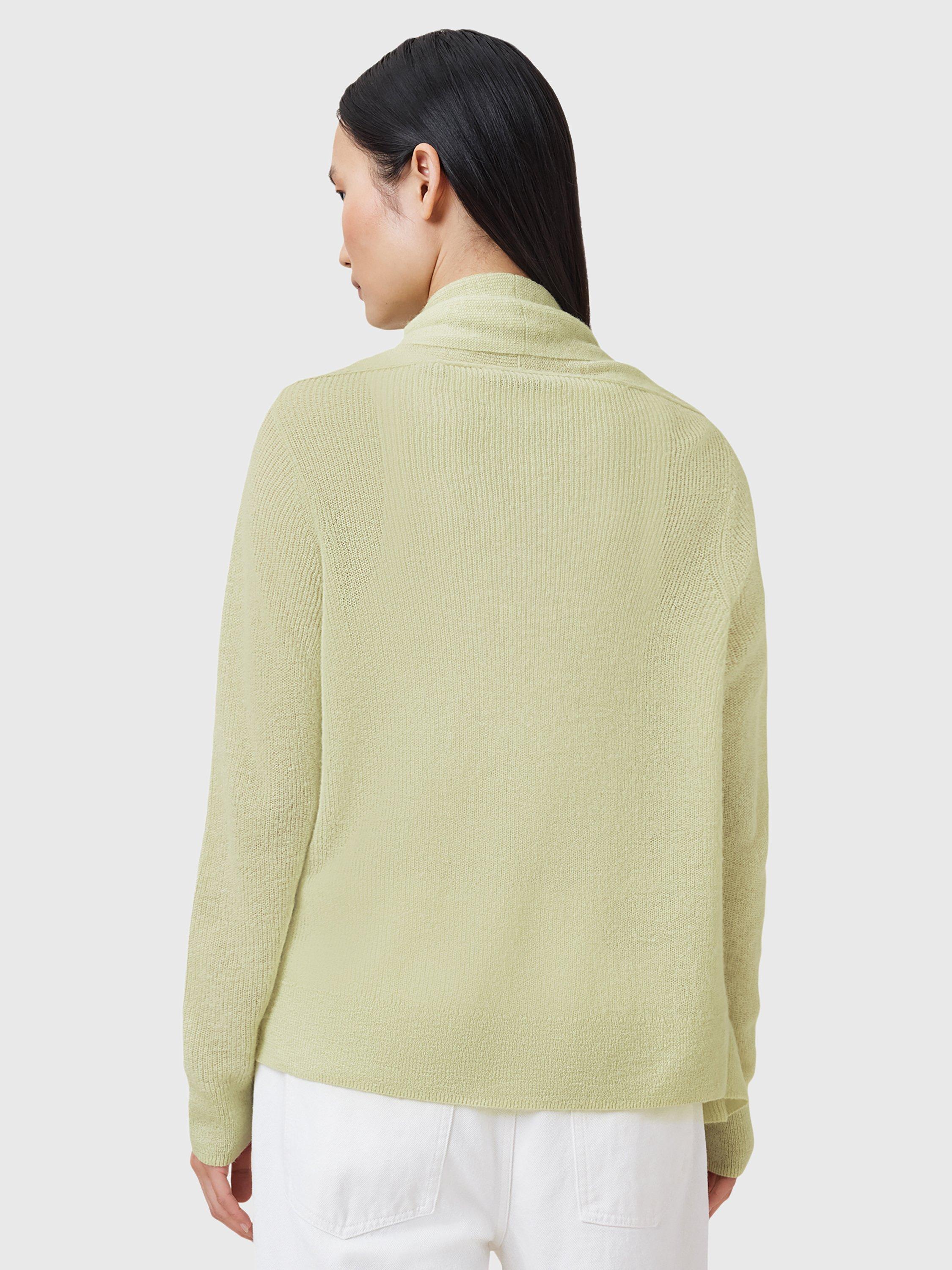 Product image 2 of 6, which shows AllSaints Laina Open Neck Wool Blend Cardigan, Mid Green, M