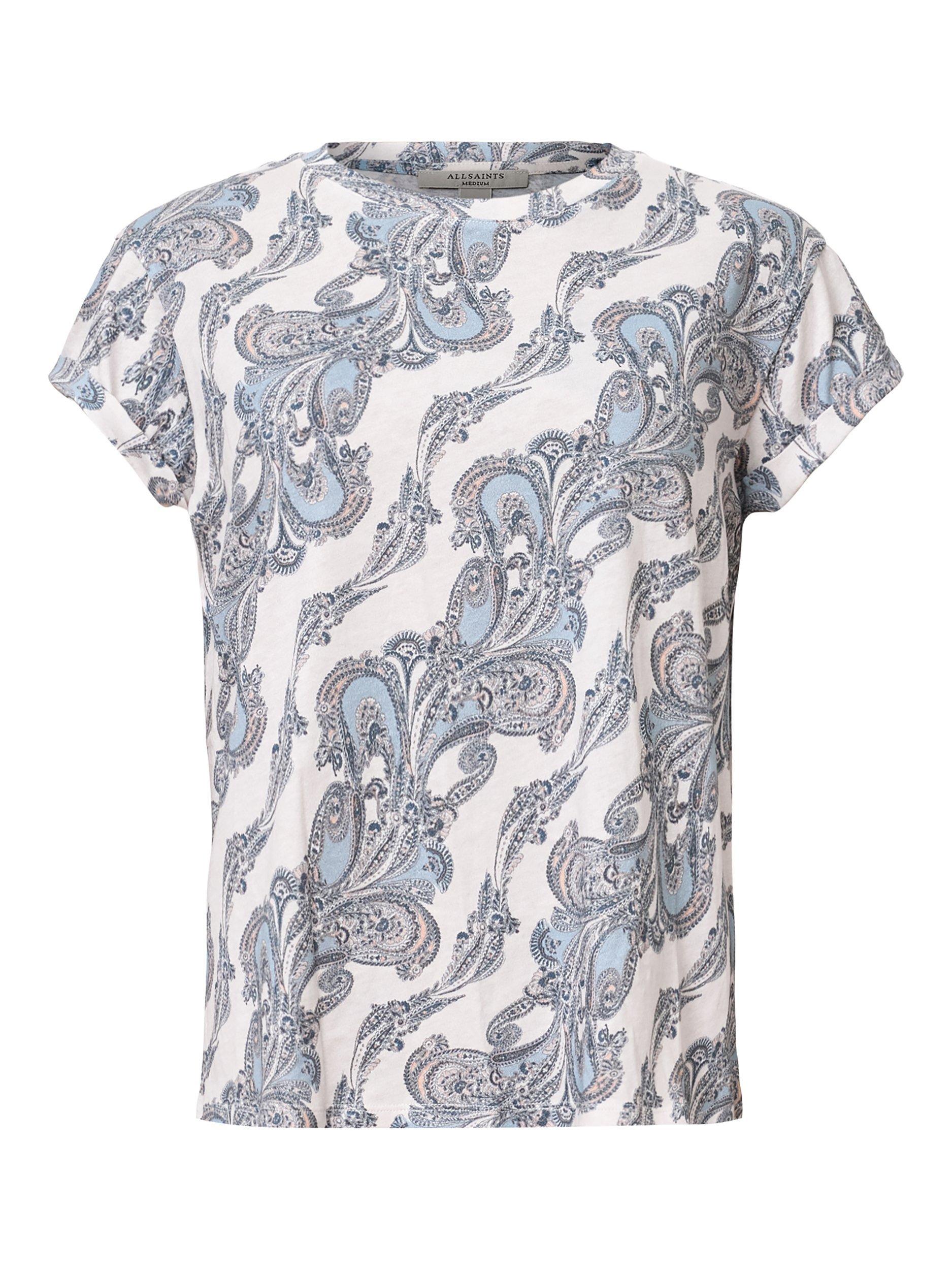 Product image 4 of 6, which shows AllSaints Anna Paisley T-Shirt, Lita Blue/Multi, L