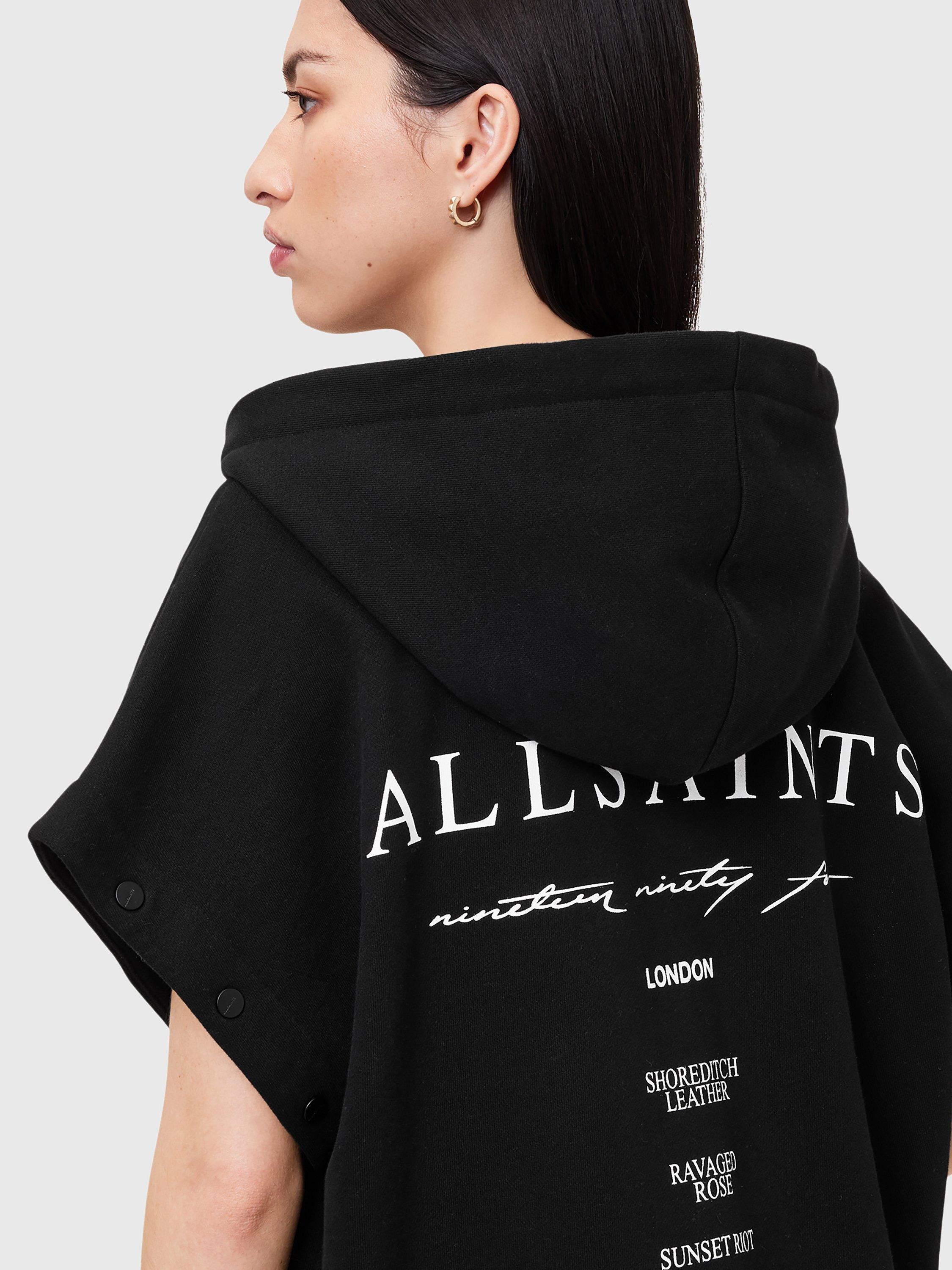 Product image 5 of 8, which shows AllSaints Aroma Amphia Graphic Back Pure Organic Cotton Hoodie, Black, L