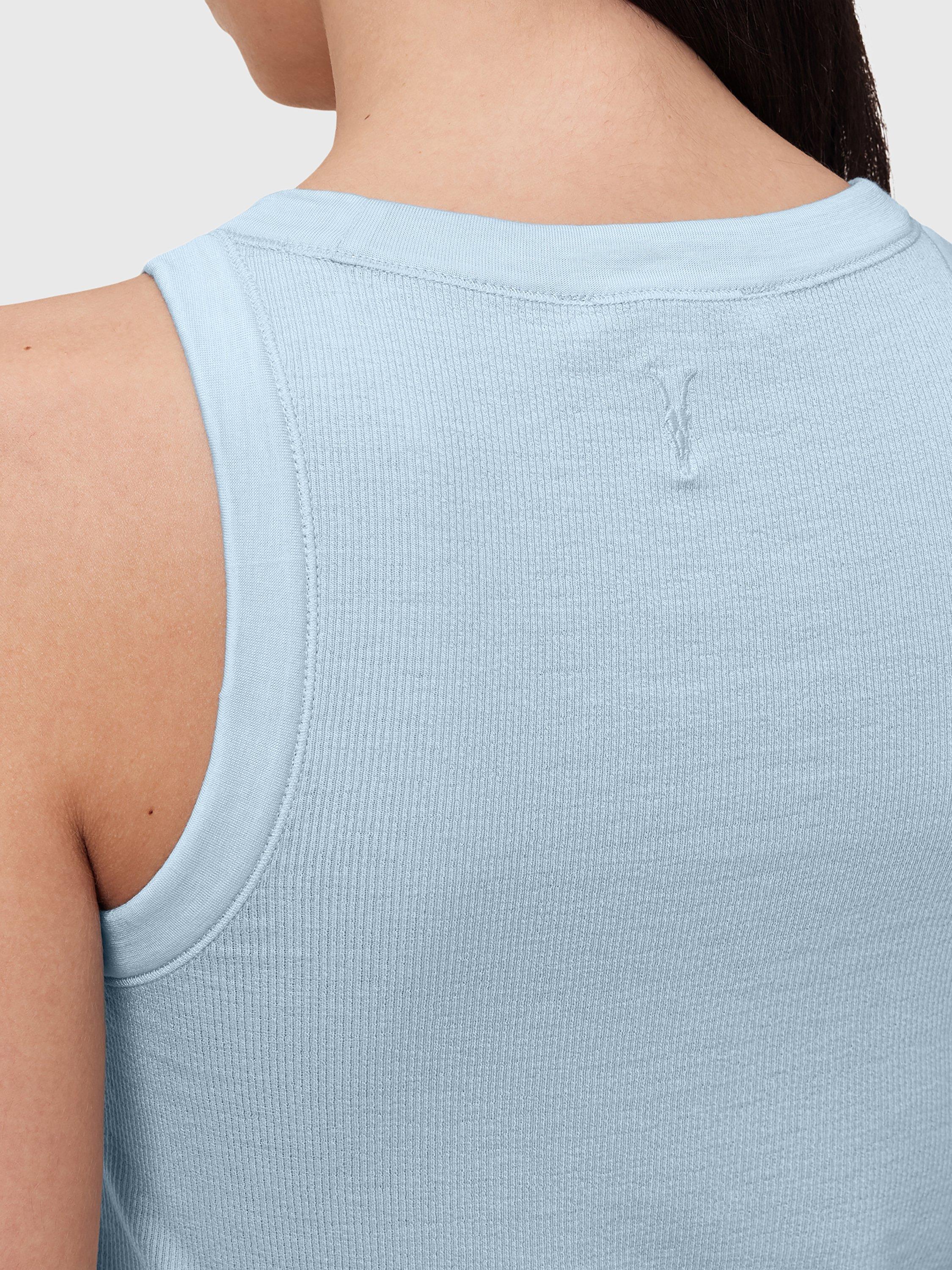 Product image 6 of 7, which shows AllSaints Rina Ribbed Tank Top, Powder Blue, S
