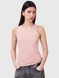 AllSaints Rina Ribbed Tank Top, Mauve Chalk Pink