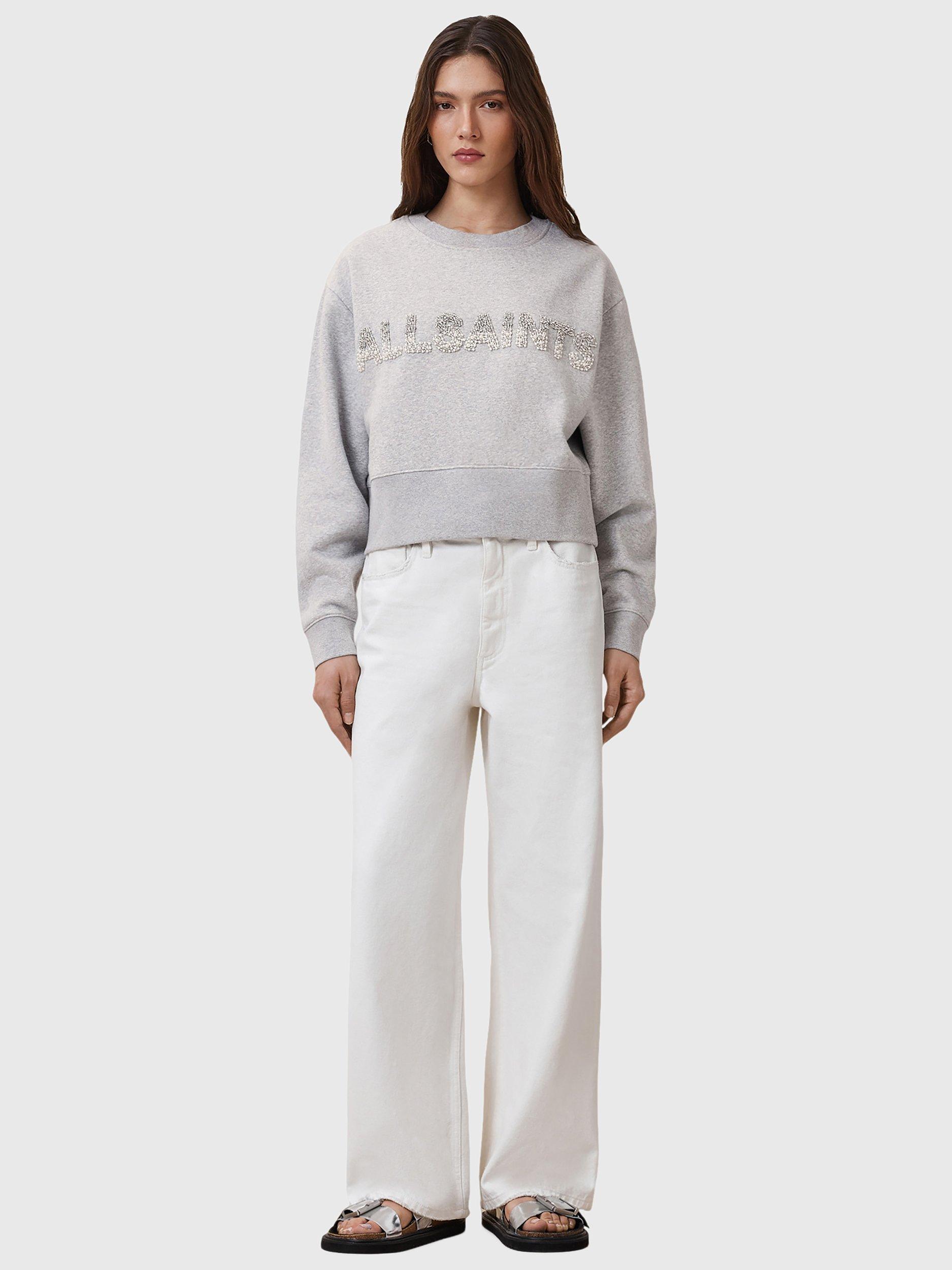 Product image 3 of 7, which shows AllSaints Separo Pearl Logo Sweatshirt, Grey Marl, L