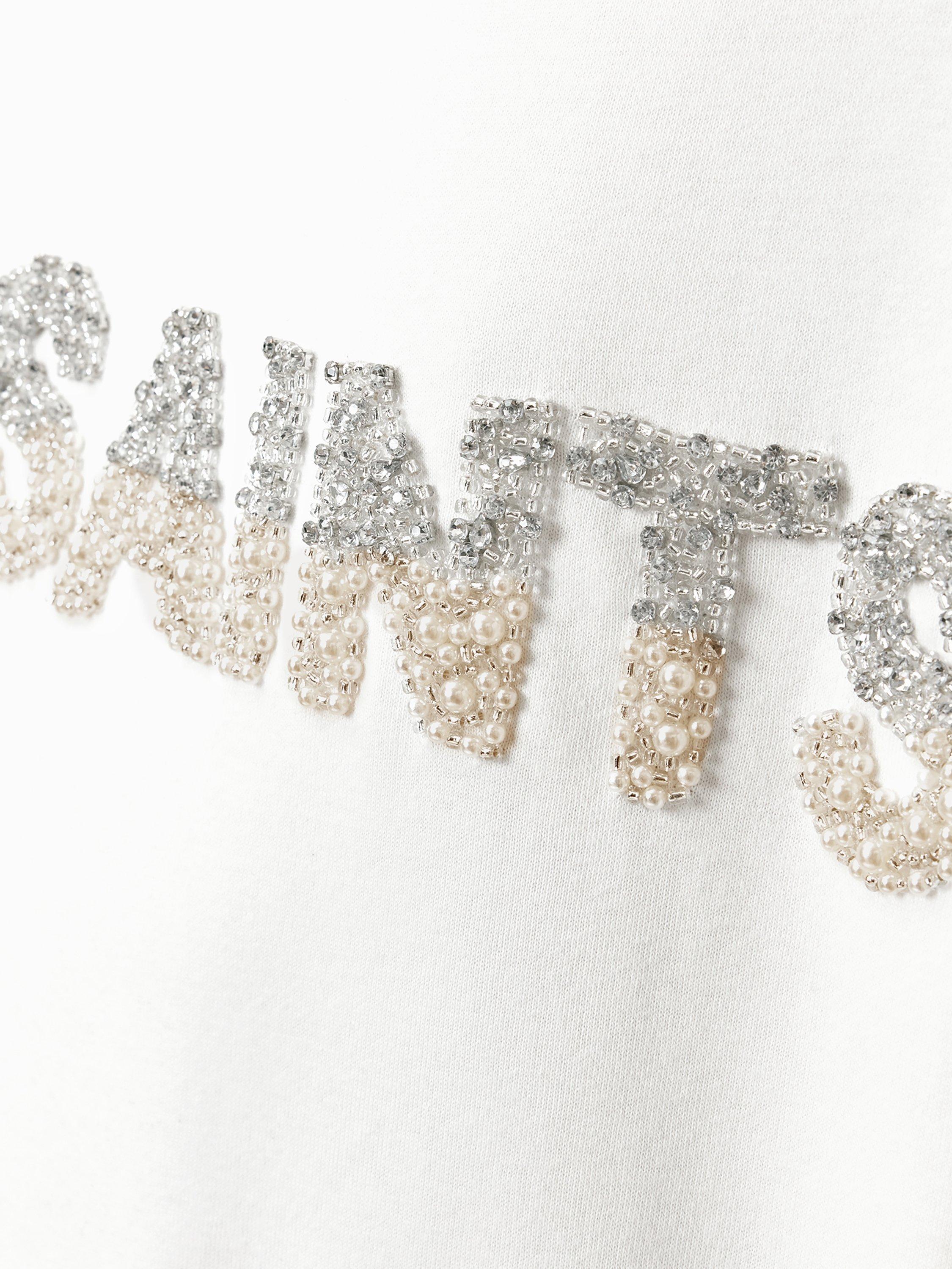 Product image 8 of 8, which shows AllSaints Separo Pearl Logo Sweatshirt, Optic White, L
