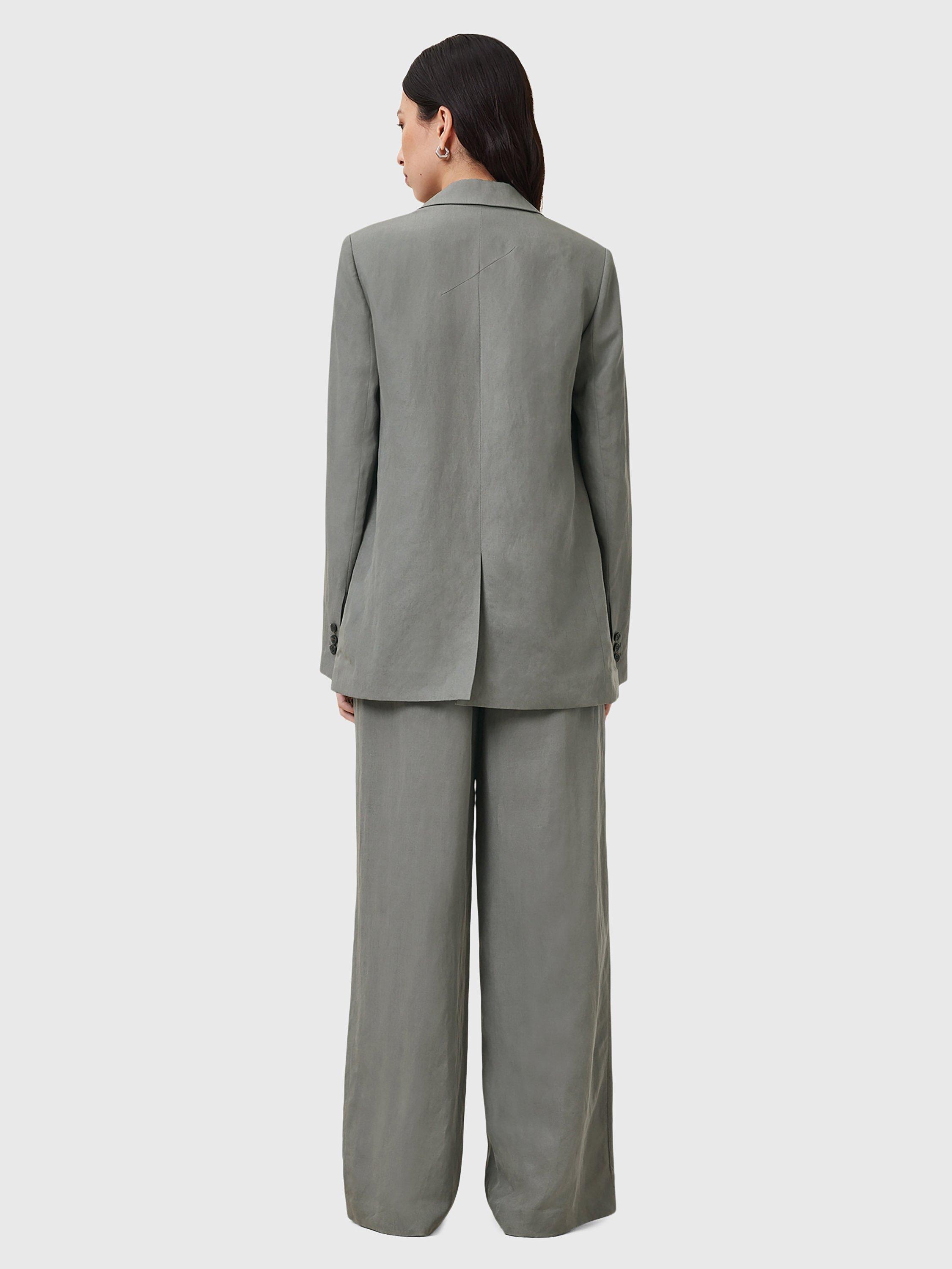 Product image 7 of 8, which shows AllSaints Averie Tailored Wide Leg Trousers, Mid Grey, 10