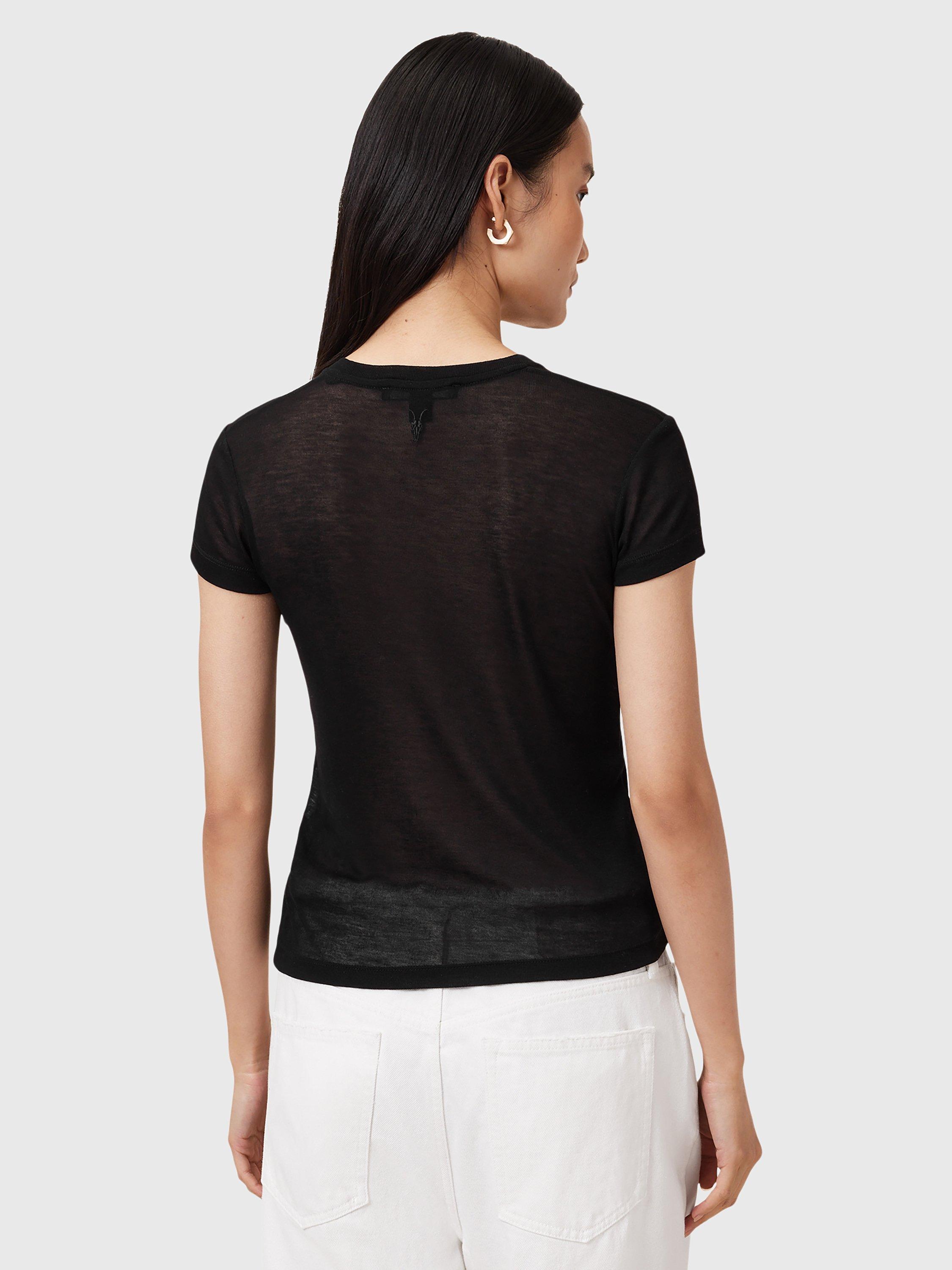 Product image 2 of 7, which shows AllSaints June Modal Slim Fit T-Shirt, Black, L