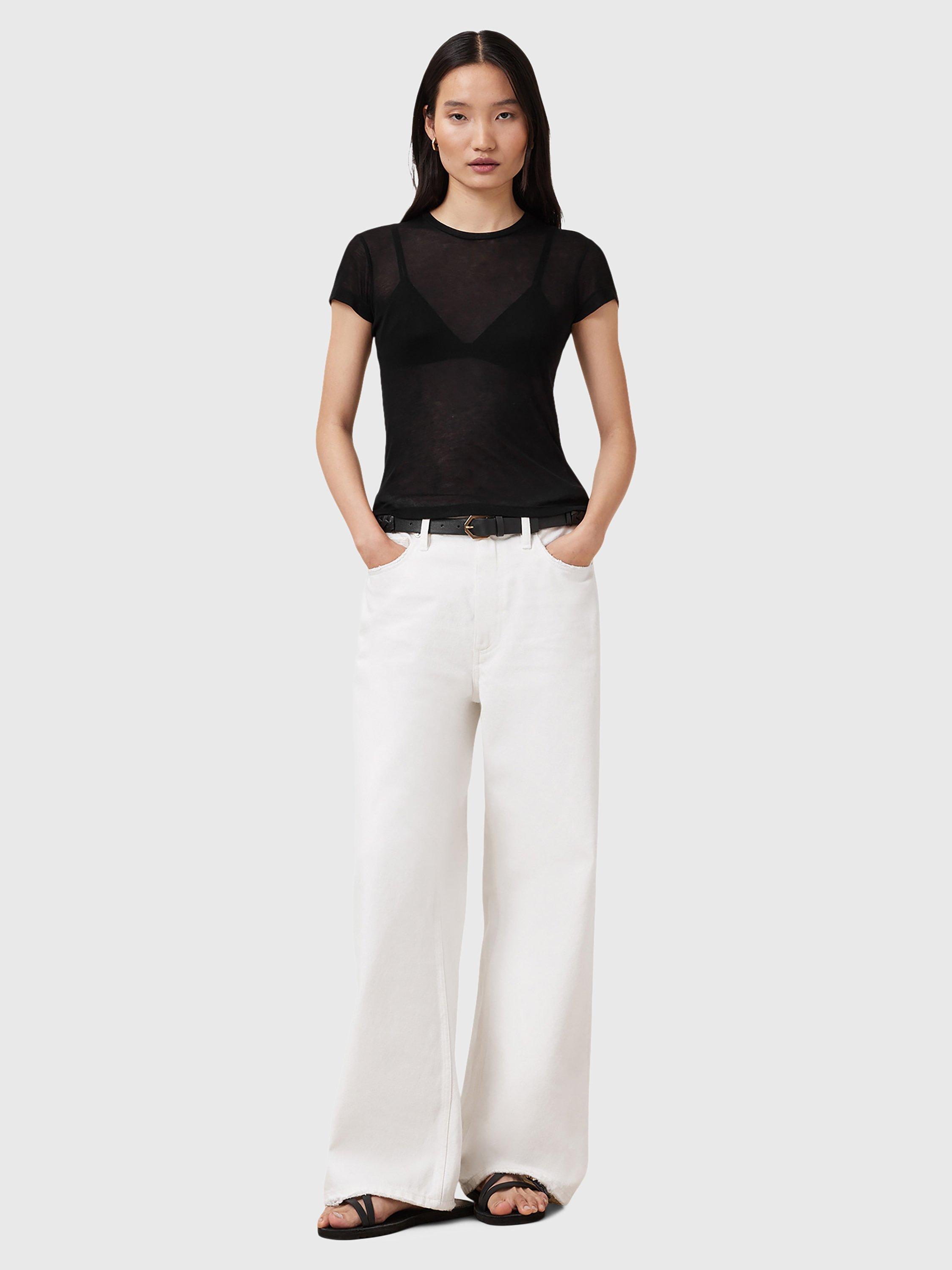 Product image 3 of 7, which shows AllSaints June Modal Slim Fit T-Shirt, Black, L