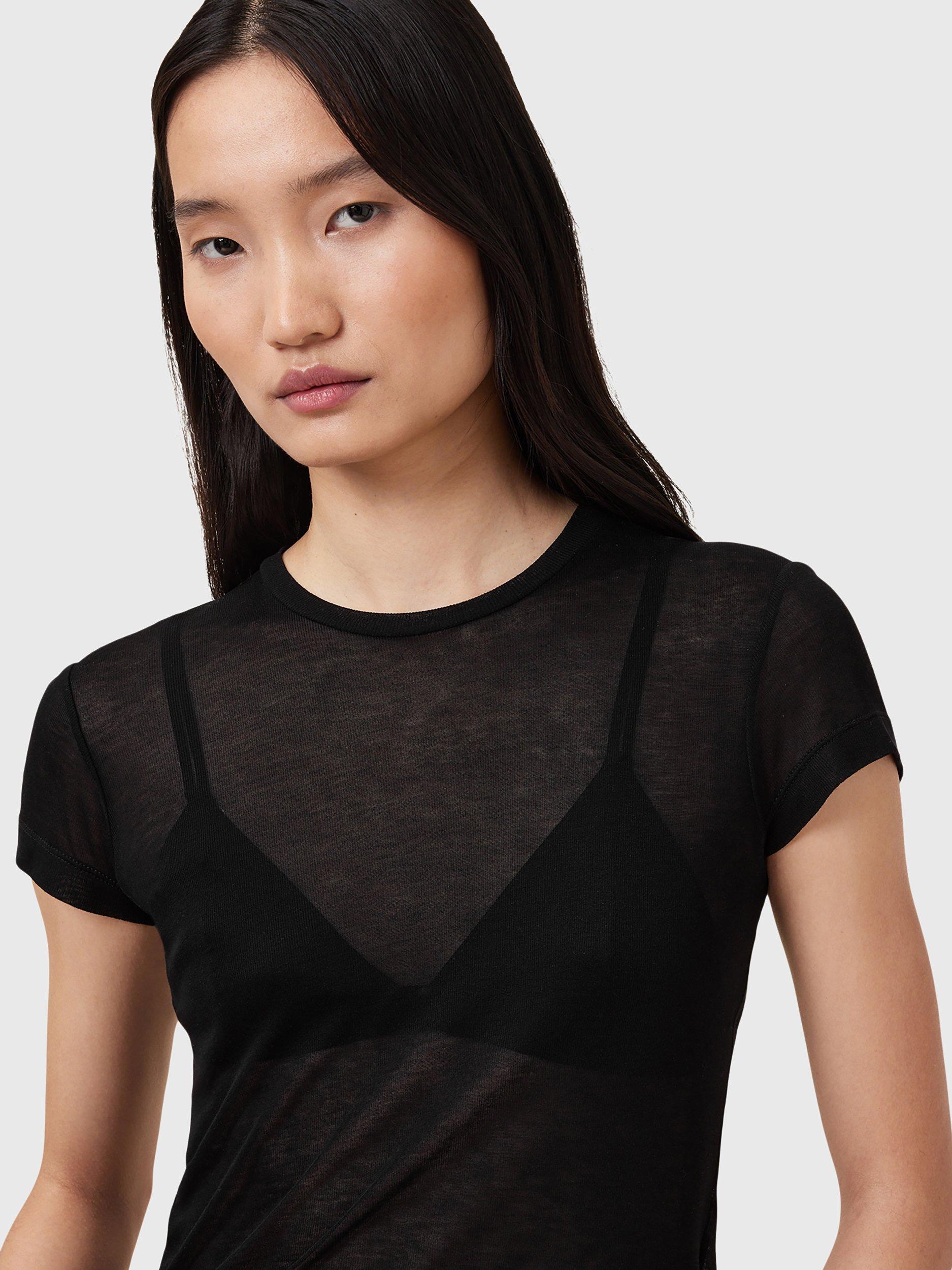 Product image 5 of 7, which shows AllSaints June Modal Slim Fit T-Shirt, Black, L
