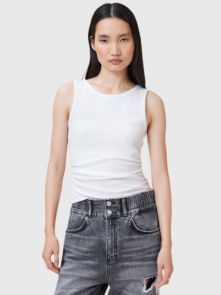AllSaints Katarina Organic Cotton Rich Tank Top, White