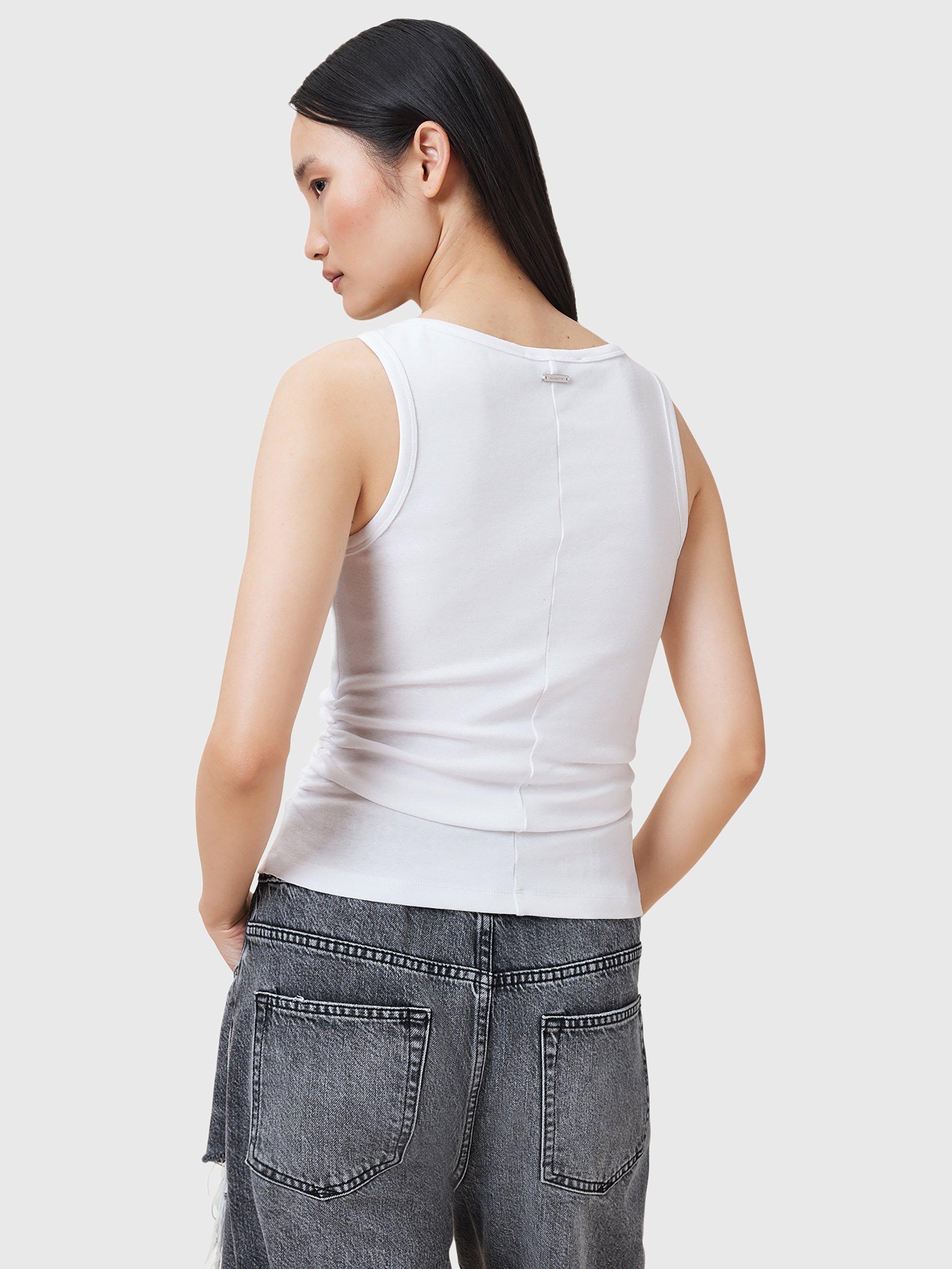 Product image 2 of 8, which shows AllSaints Katarina Organic Cotton Rich Tank Top, White, S