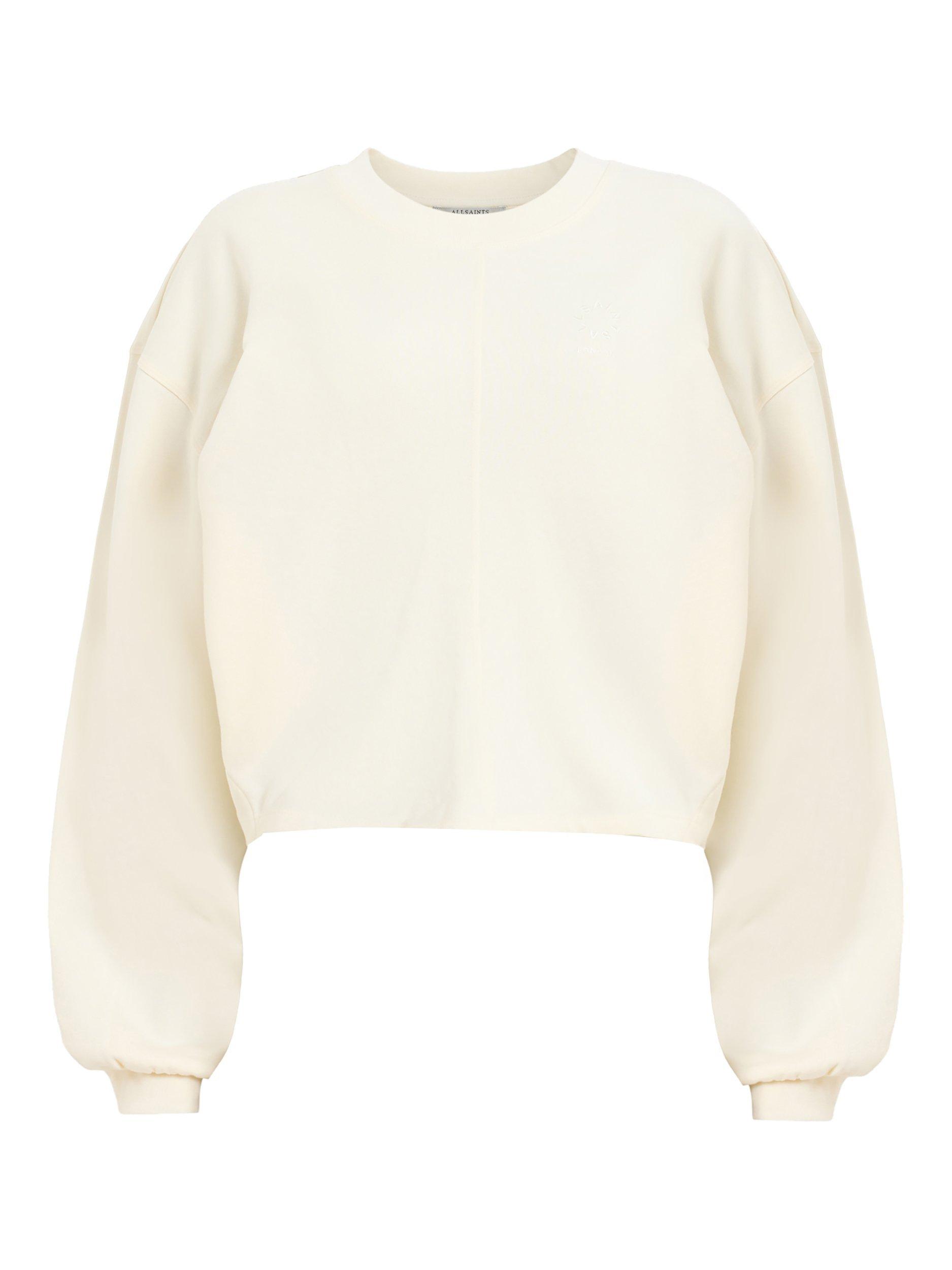 Product image 4 of 7, which shows AllSaints Mira Tie Side Pure Organic Cotton Sweatshirt, Off White, S