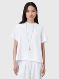AllSaints Pia Short Sleeved Pleated T-Shirt, Optic White
