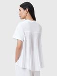 AllSaints Pia Short Sleeved Pleated T-Shirt, Optic White