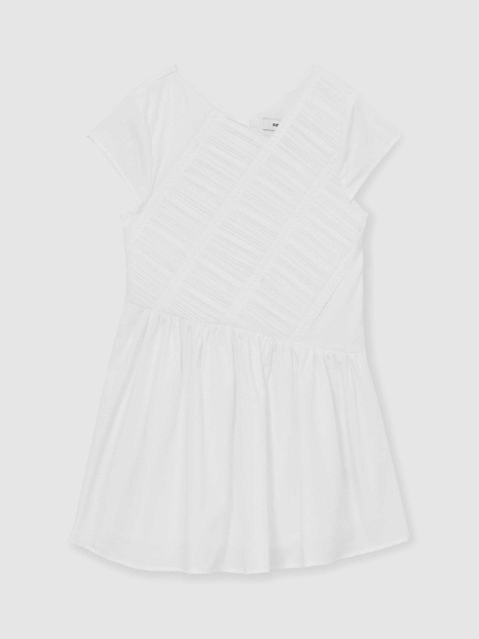 Product image 1 of 4, which shows Reiss Kids' Bessie Cotton Flared Dress, Ivory, 4-5 years