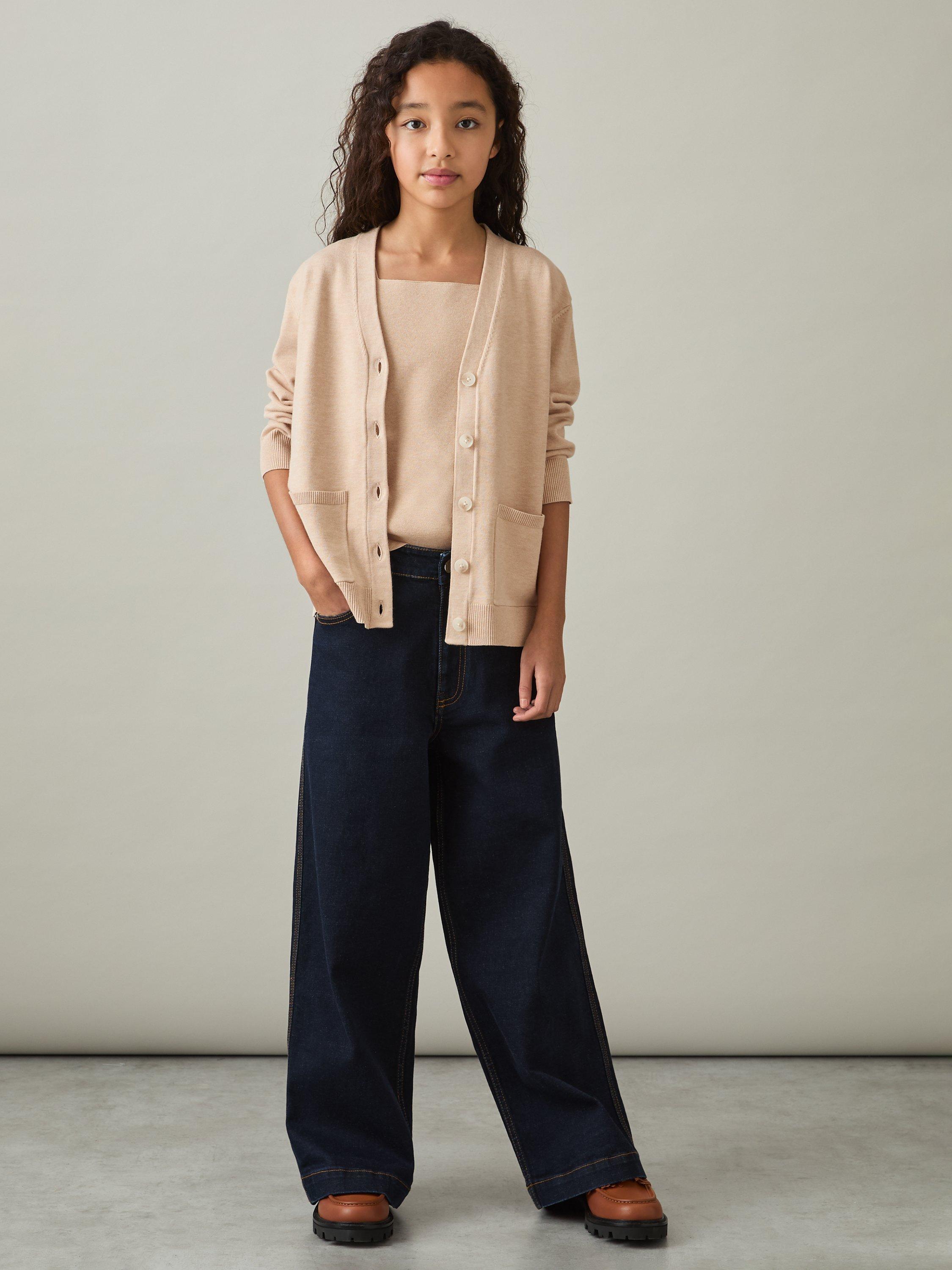 Product image 3 of 5, which shows Reiss Kids' Harper Vest & Cardigan Set, Camel, 4-5 years