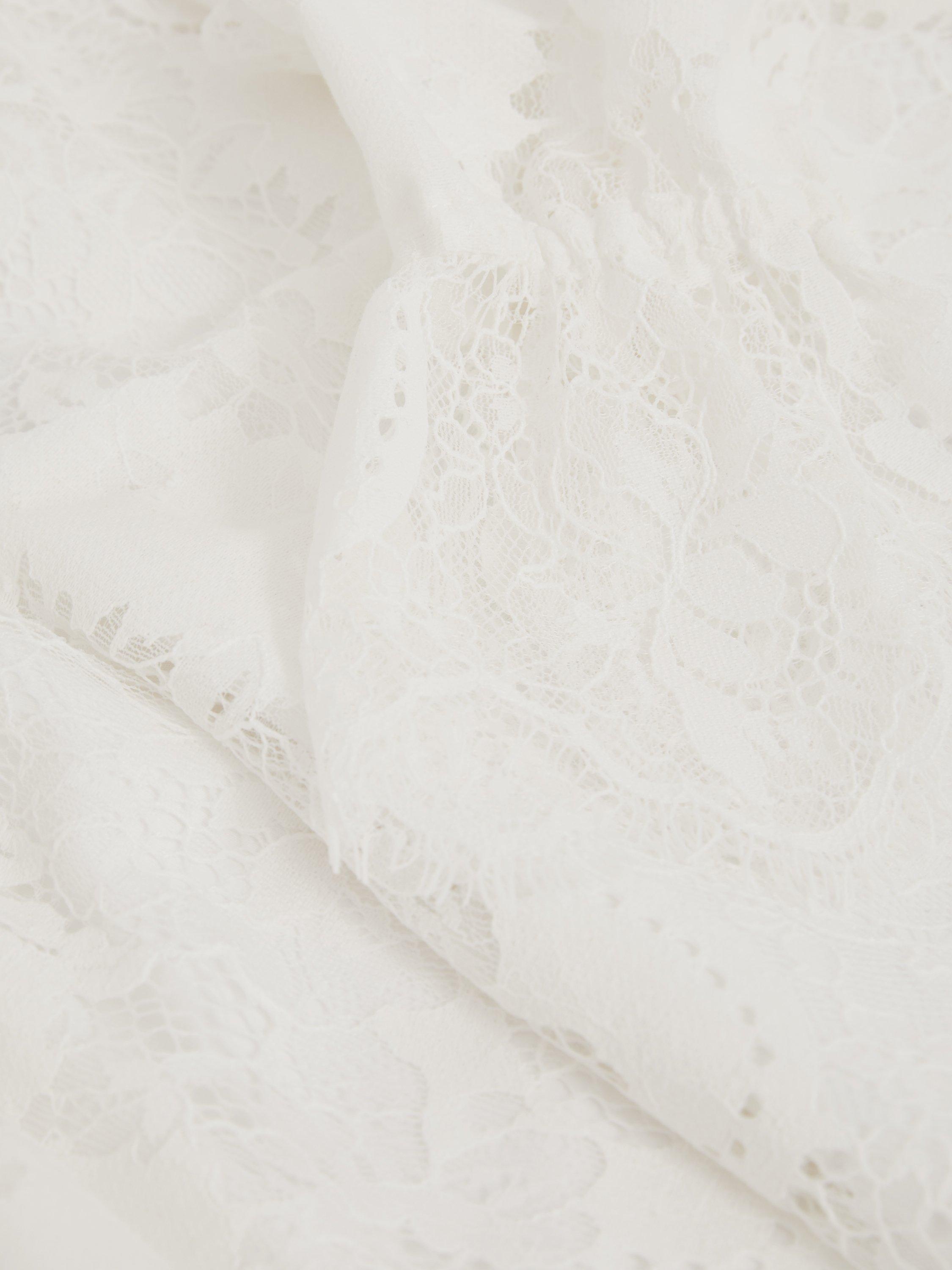 Product image 4 of 4, which shows Reiss Kids' Emilia Lace Blouse, Ivory, 7-8 years