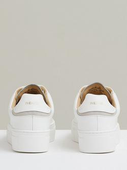Reiss Francesca Leather Low-Top Trainers - view 2, White