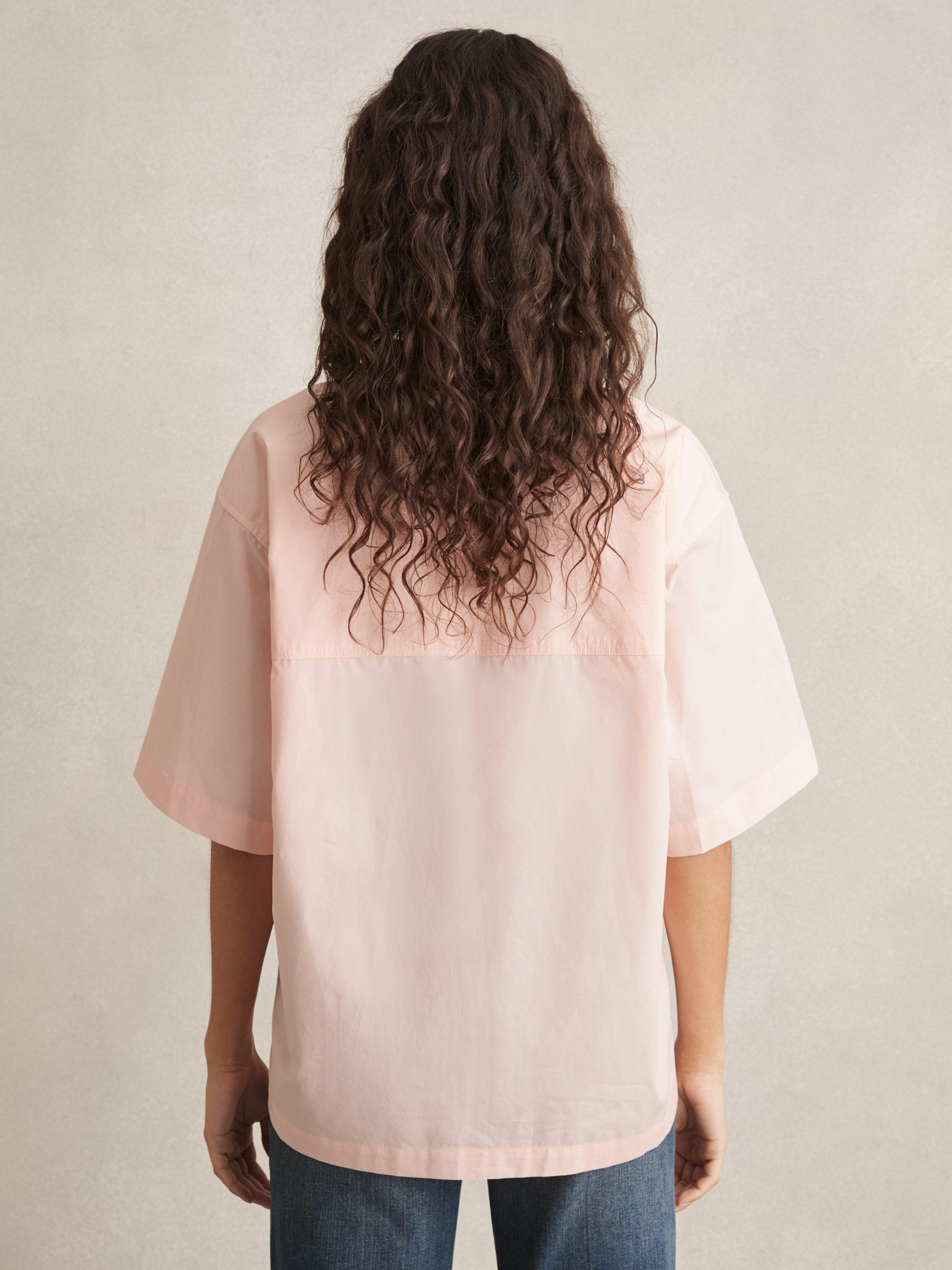 Product image 5 of 5, which shows Reiss Jordan Short Sleeve Shirt, Light Pink, 8
