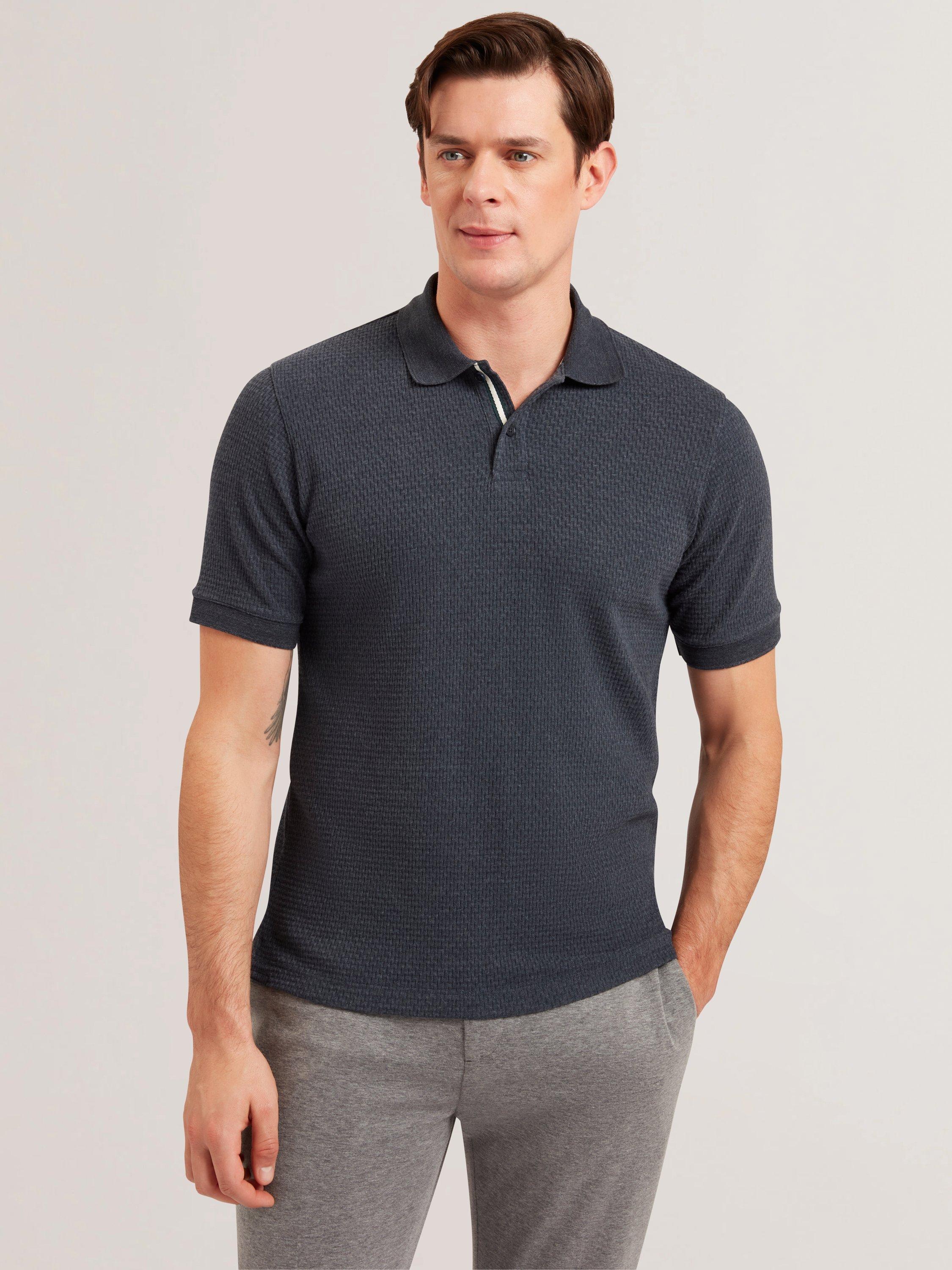 Ted Baker Redman Cotton Blend Regular Fit Polo Shirt, Navy