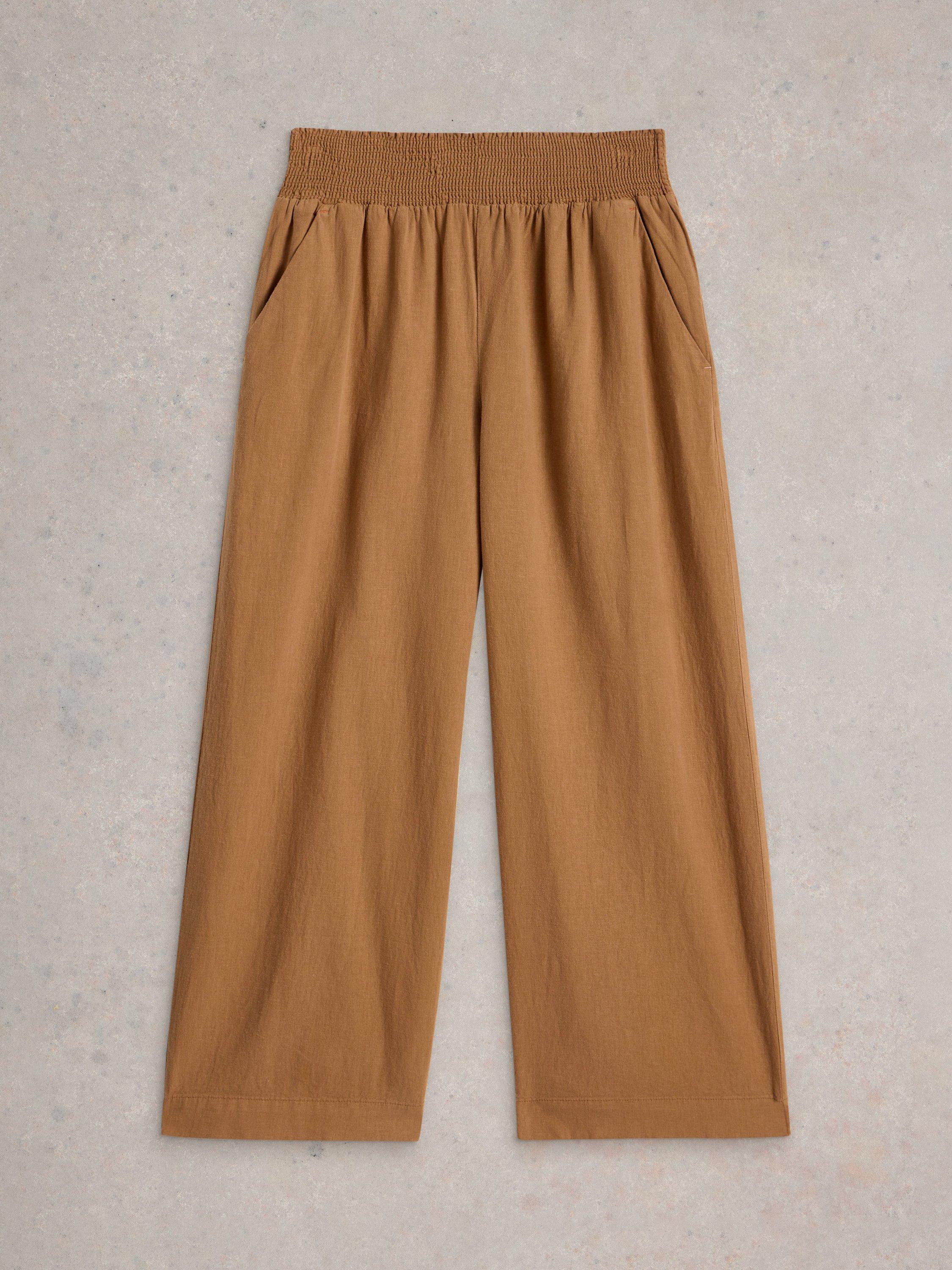 Product image 5 of 6, which shows White Stuff Shelly Linen Rich Culottes, Mid Tan, 6R