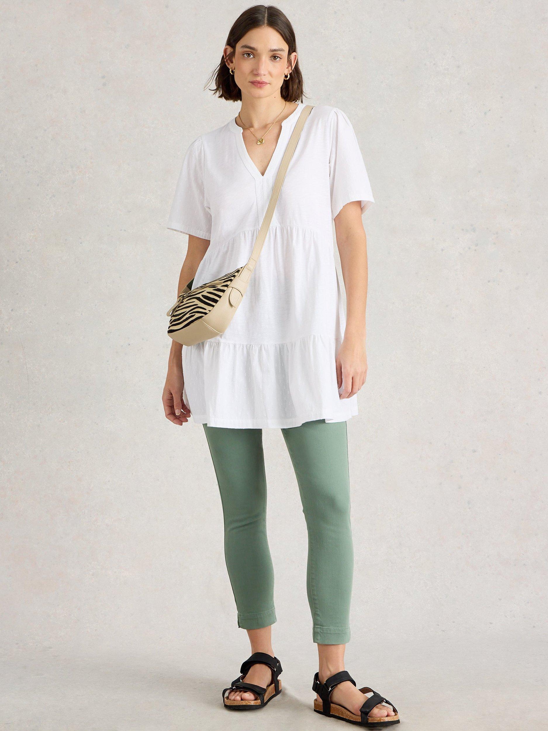 Product image 1 of 6, which shows White Stuff Maria Pure Organic Cotton Tunic Top, Brilliant White, 12