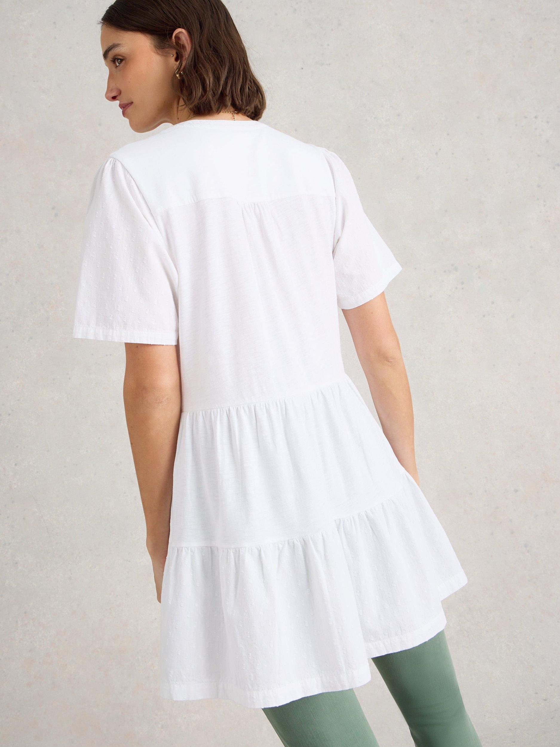 Product image 2 of 6, which shows White Stuff Maria Pure Organic Cotton Tunic Top, Brilliant White, 12