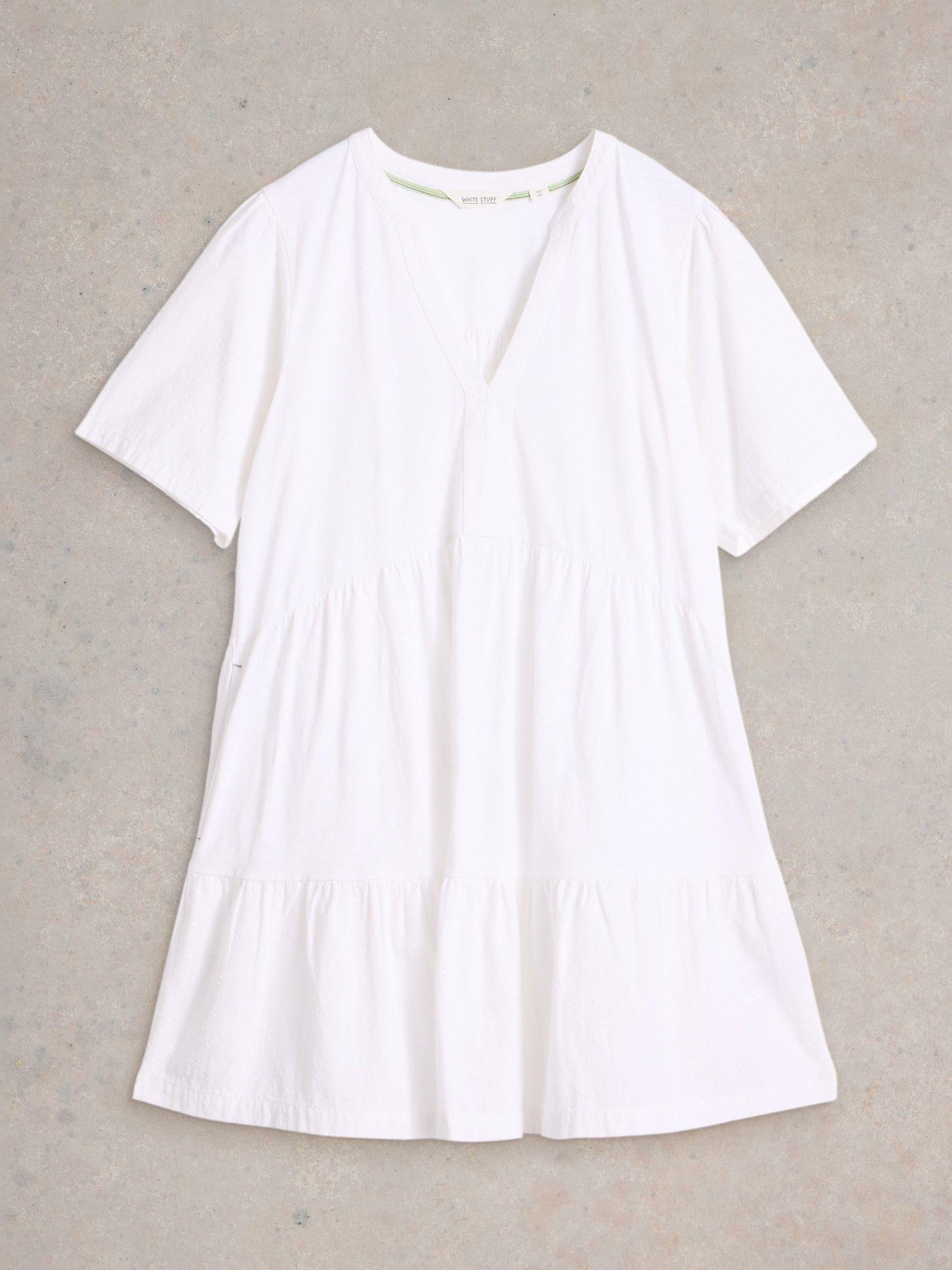 Product image 5 of 6, which shows White Stuff Maria Pure Organic Cotton Tunic Top, Brilliant White, 12
