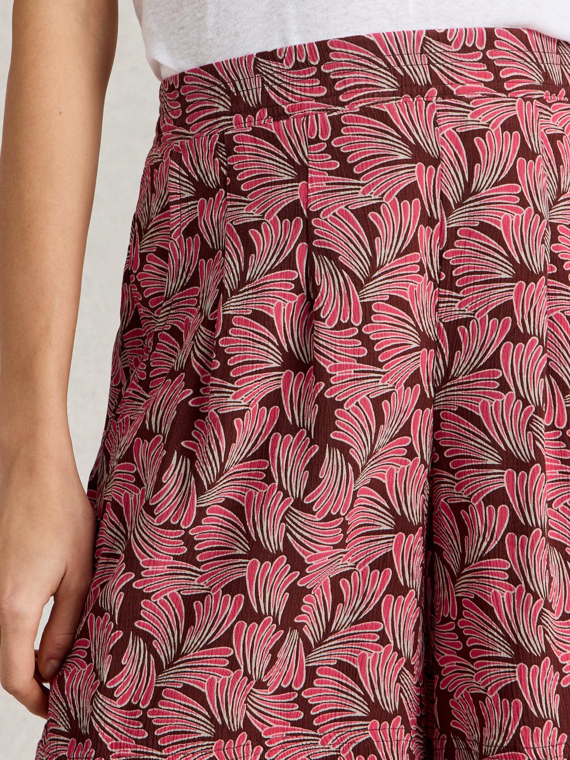 Product image 3 of 6, which shows White Stuff Matilda Floral Crinkle Shorts, Mid Pink, 6