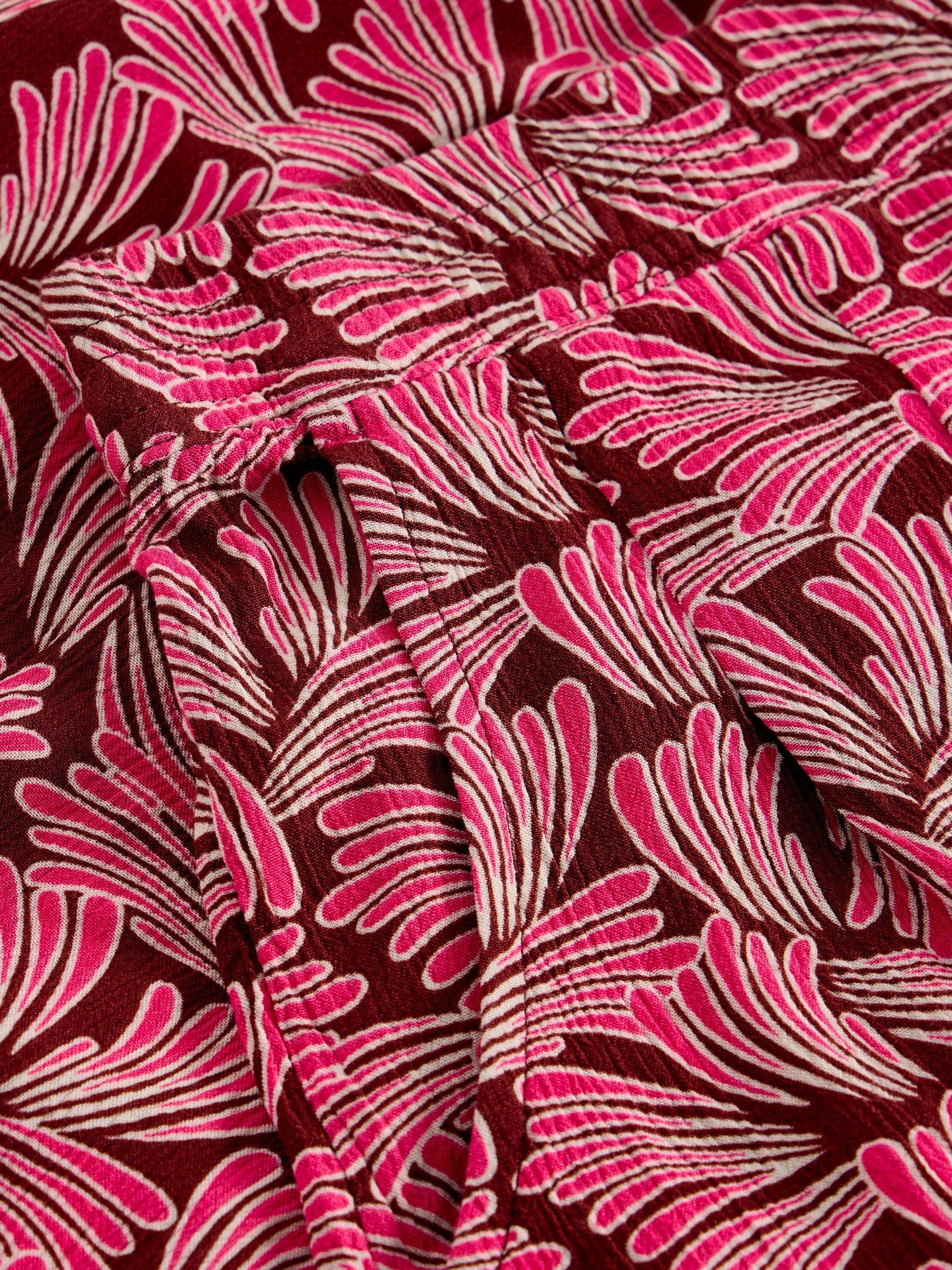 Product image 6 of 6, which shows White Stuff Matilda Floral Crinkle Shorts, Mid Pink, 6