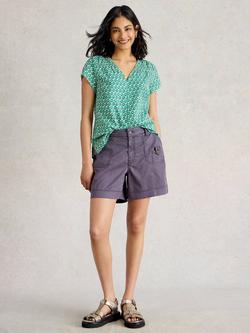White Stuff Mollie Cargo Shorts containing TENCEL™ Lyocell, Mid Purple
