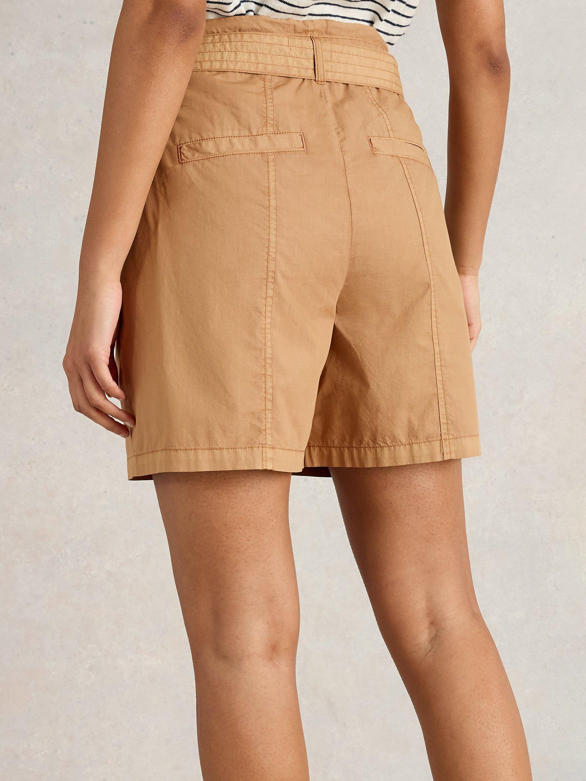 Product image 2 of 6, which shows White Stuff Teakie Organic Cotton Relaxed Fit Shorts, Mid Tan, 8